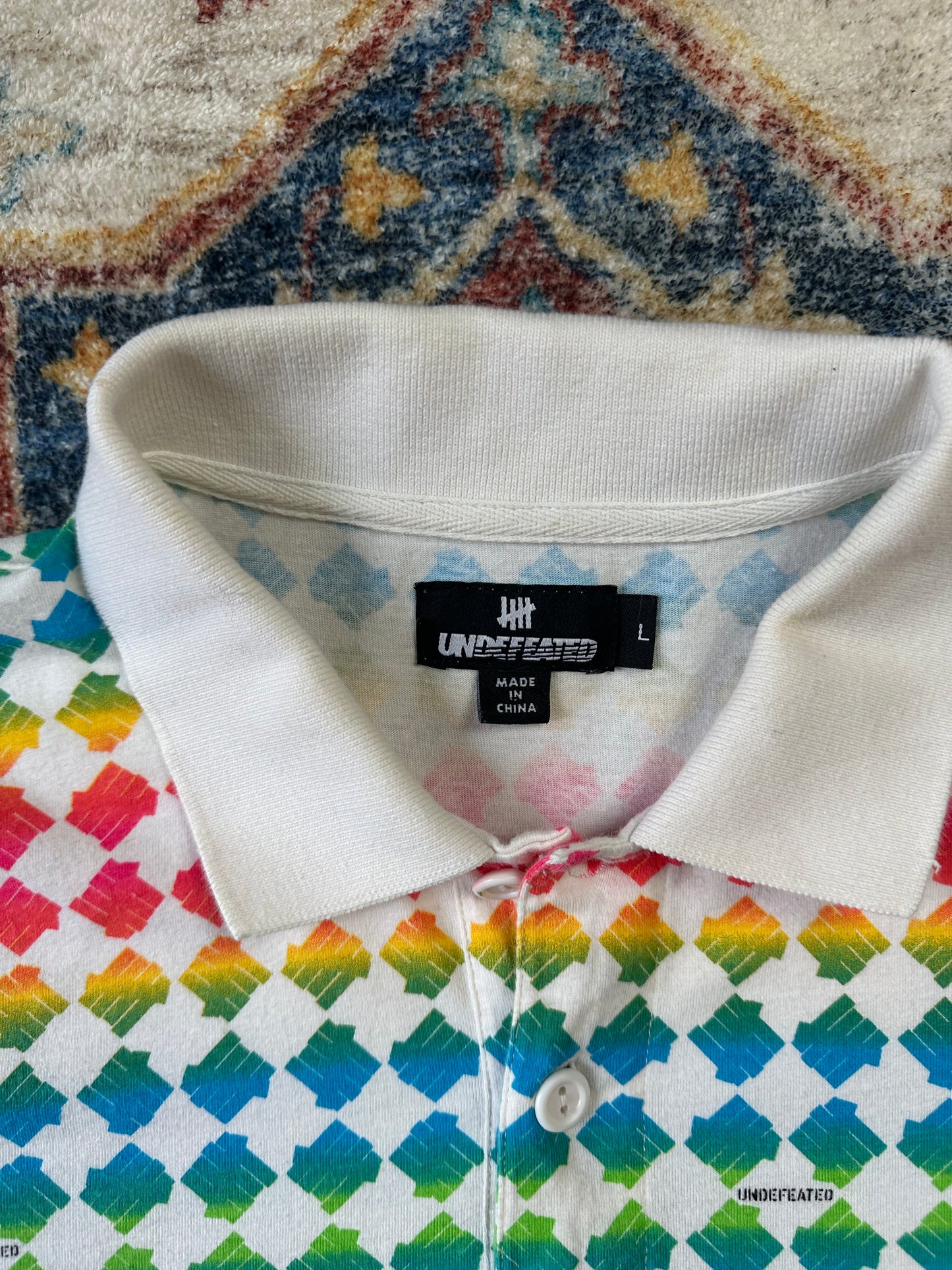 Undefeated All Over Print Polo Shirt - L