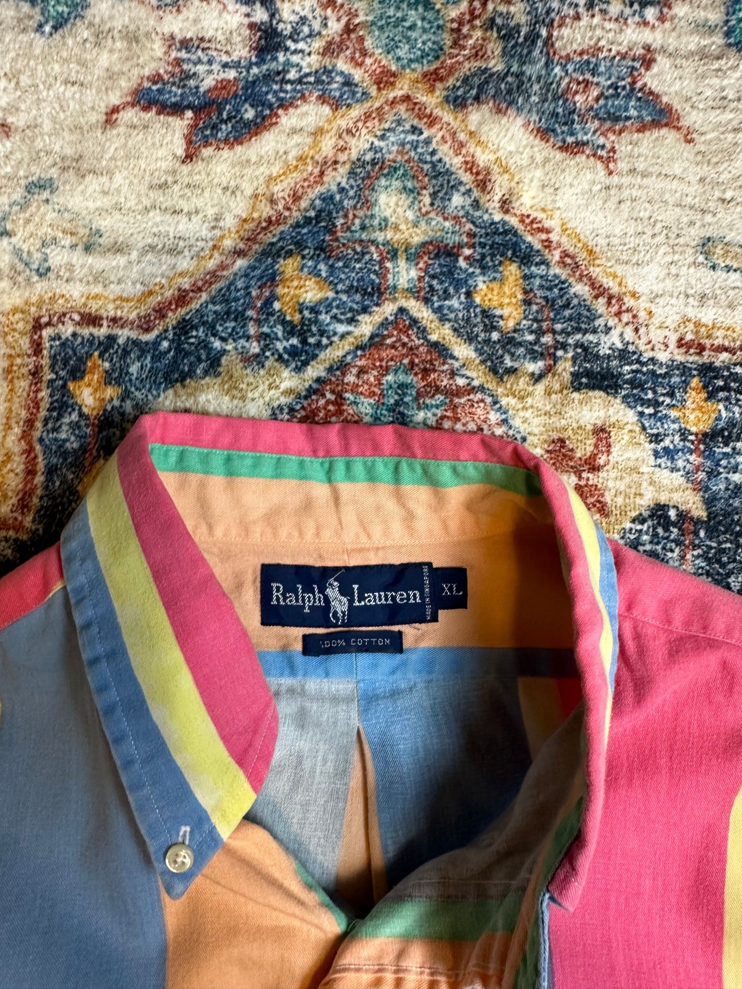 Polo Ralph Lauren Colour Block Striped Button-up Shirt - XL