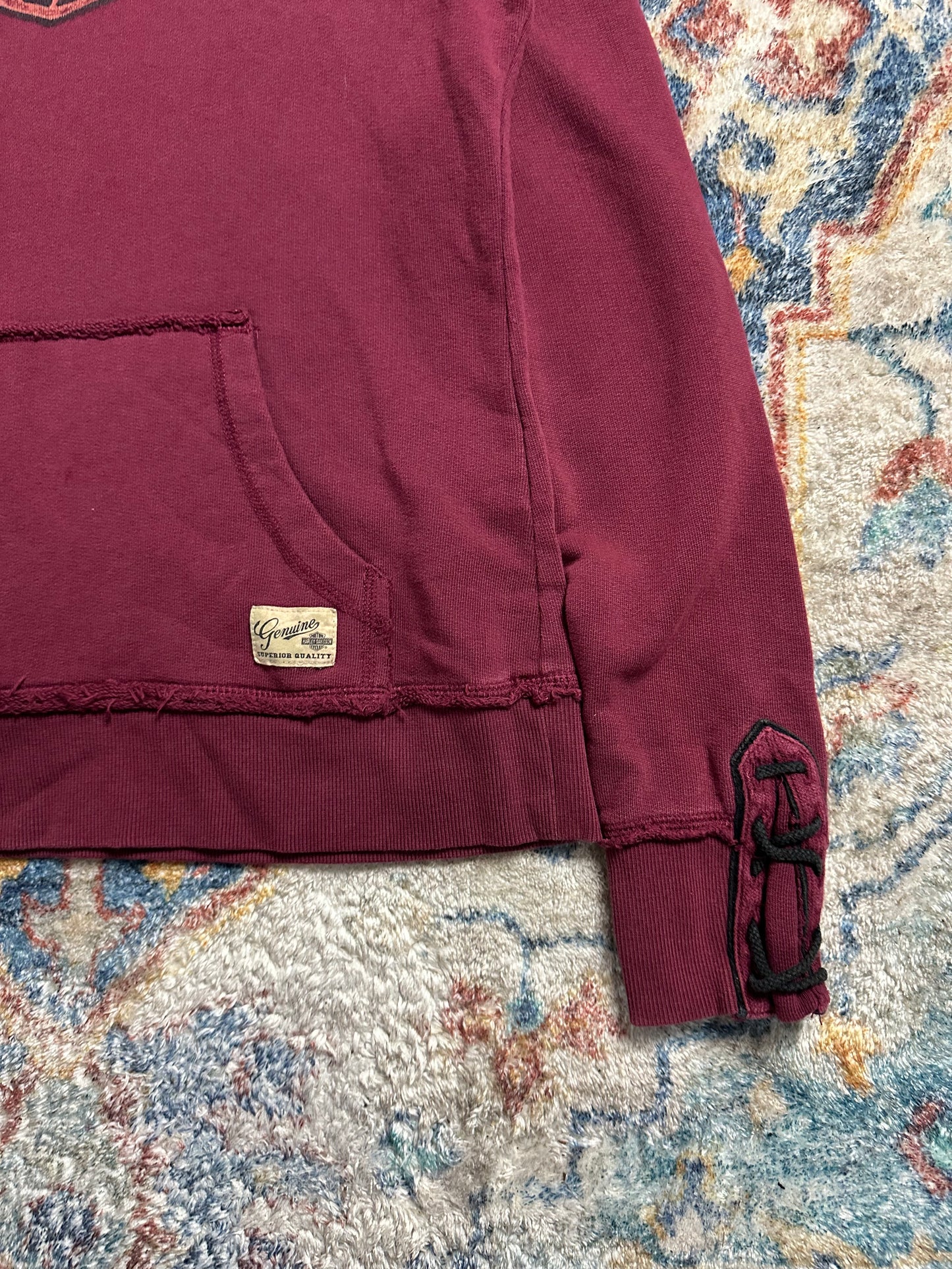 00s Harley Davidson Logo Pullover Hoodie - M