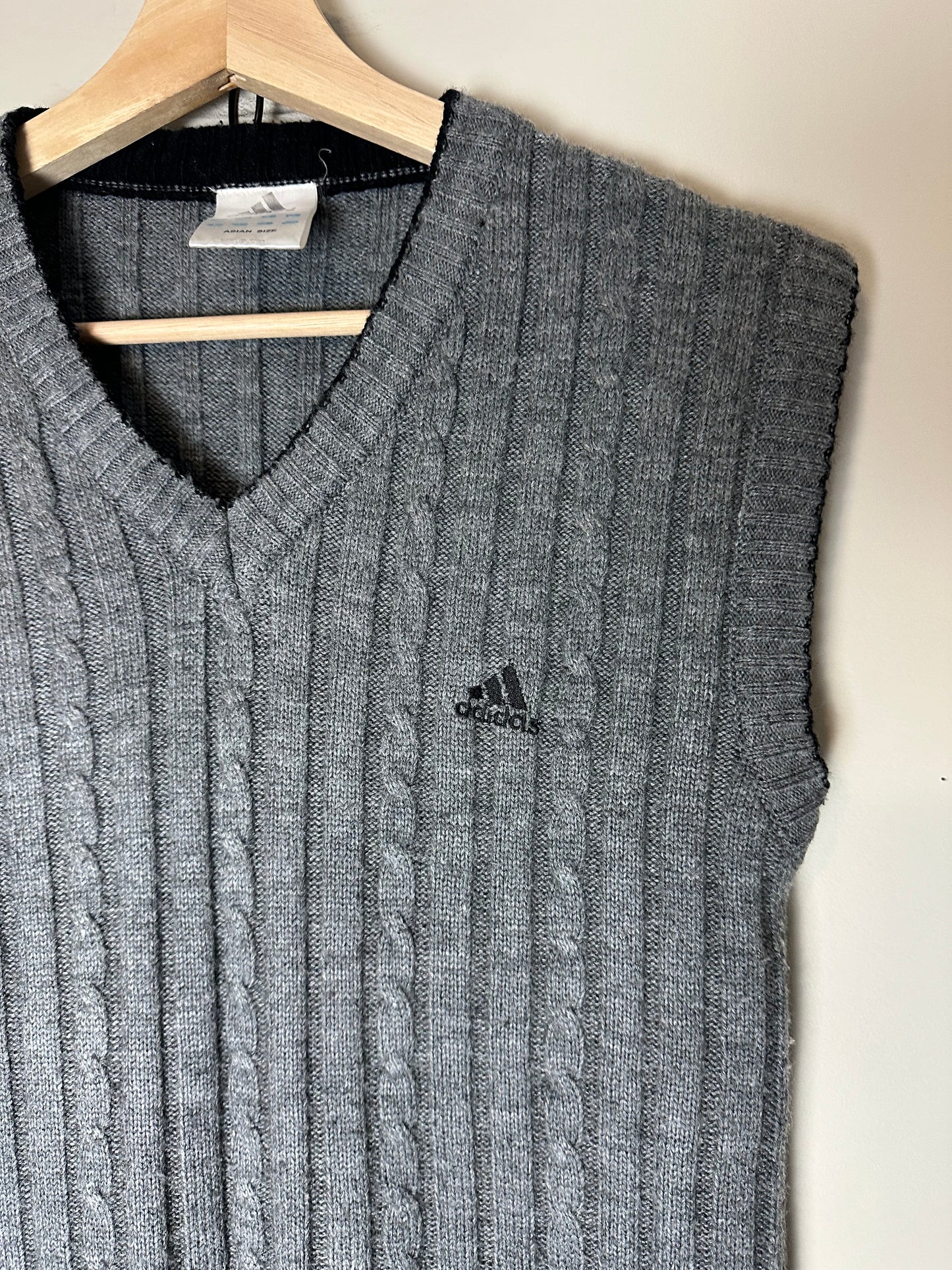 Adidas Cable Knit Sweater Vest - M