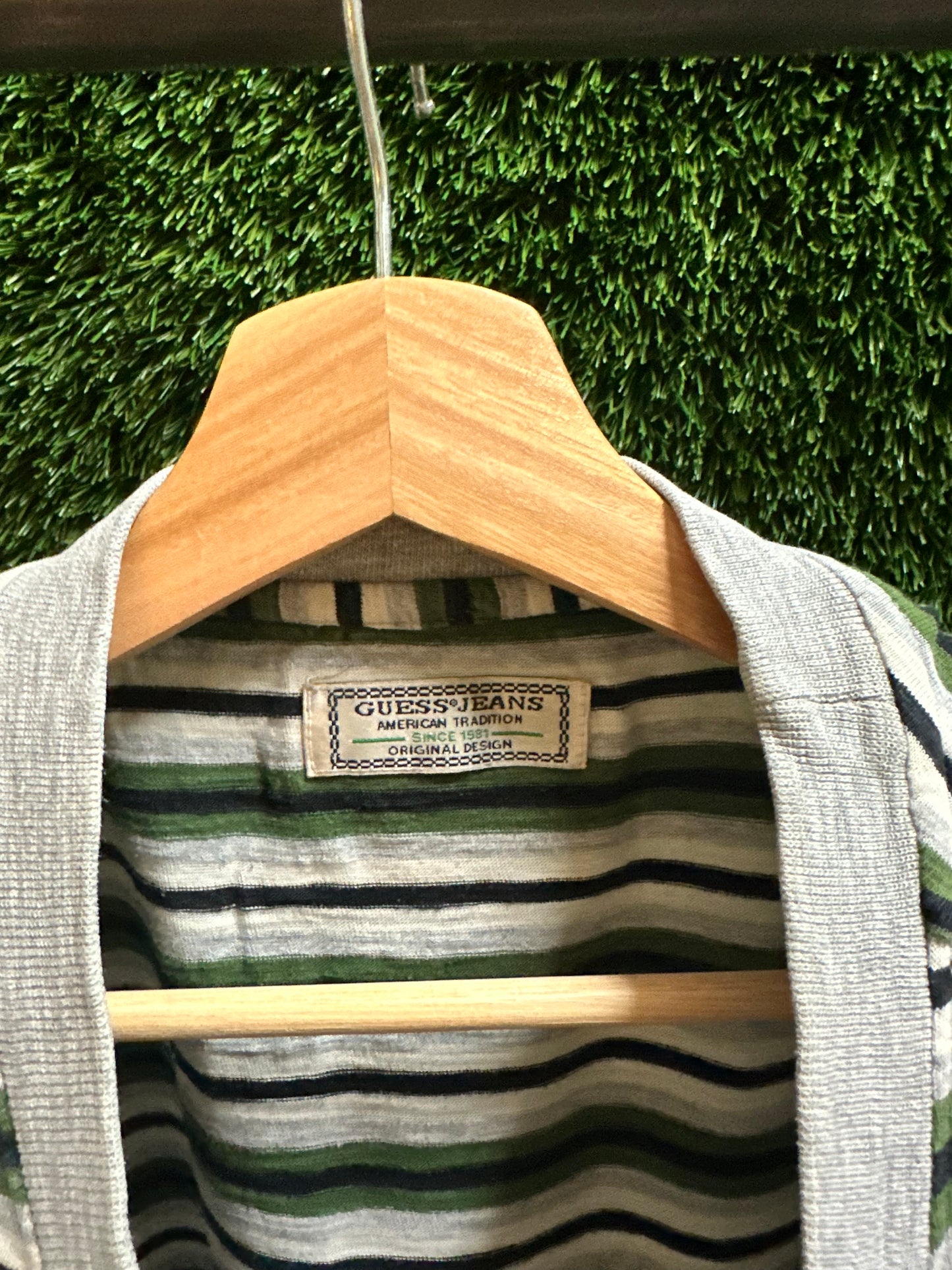 00s Guess Jeans Spellout Striped T-shirt - XXL