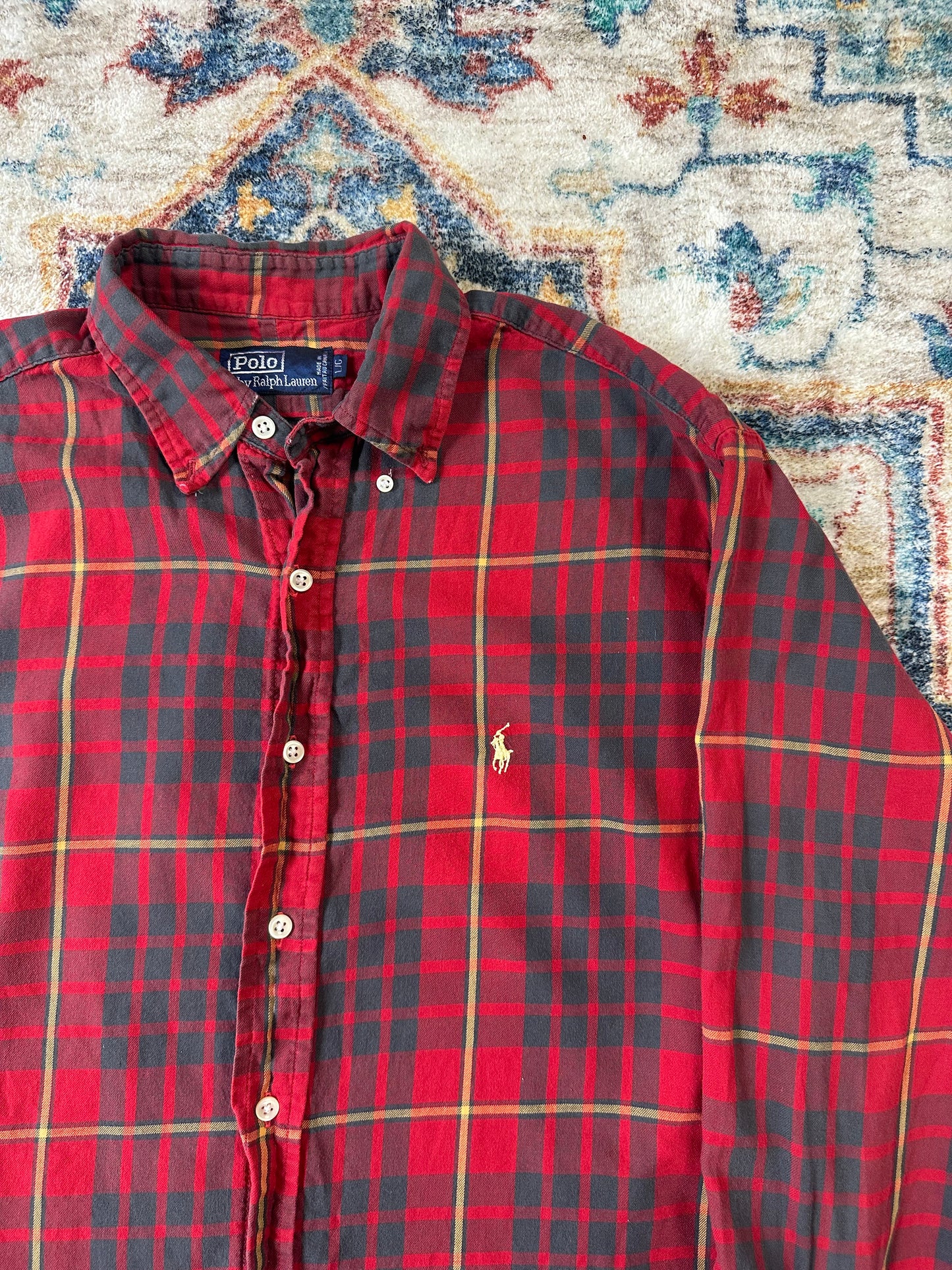 Vintage Polo Ralph Lauren Plaid Buttom-up Shirt Medium
