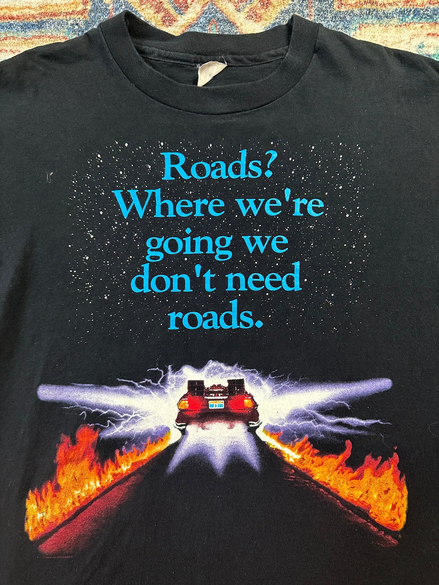 90s Back To The Future Roads T-shirt - L