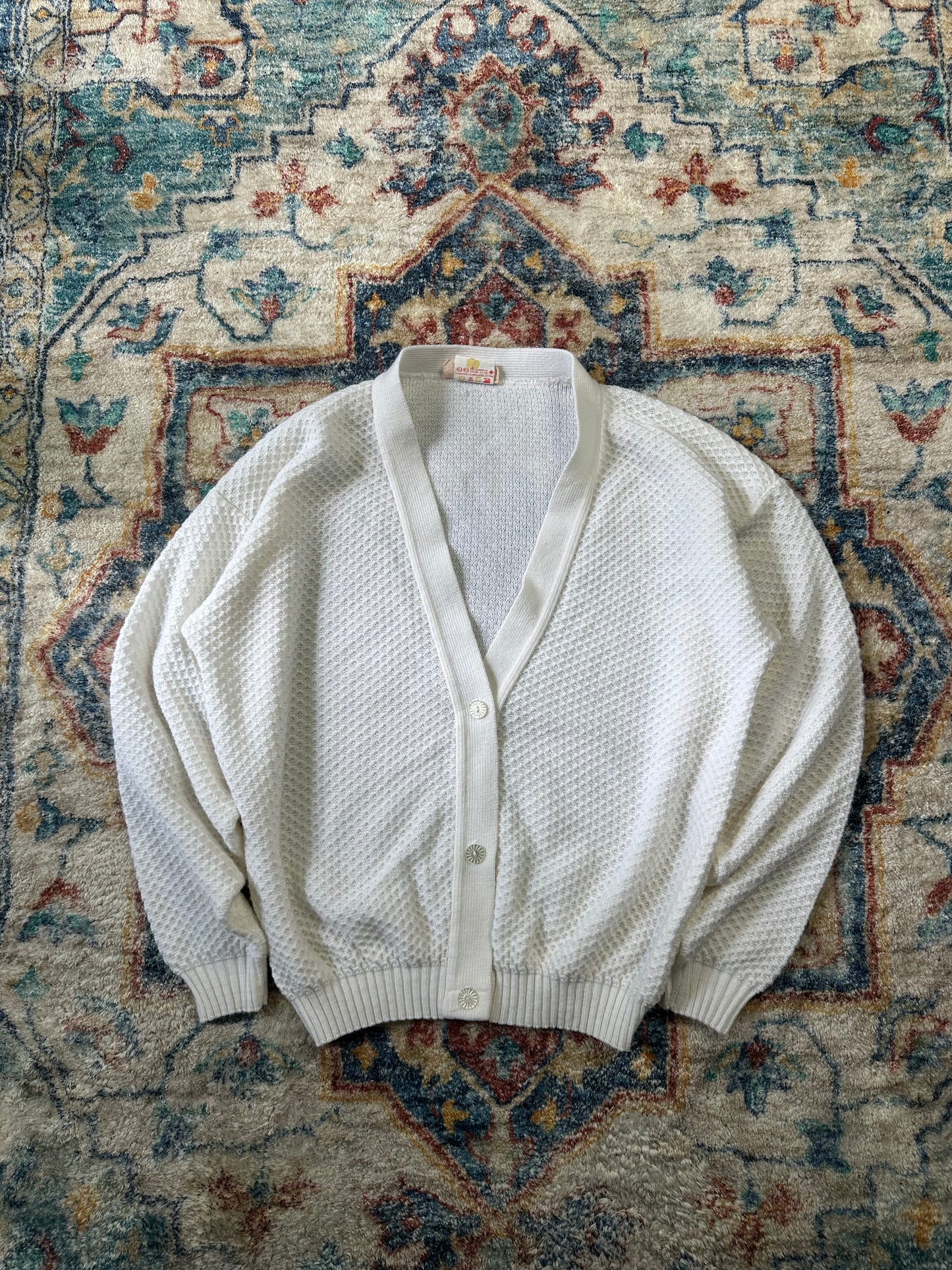 80s Knitcraft Textured Cardigan Sweater - S