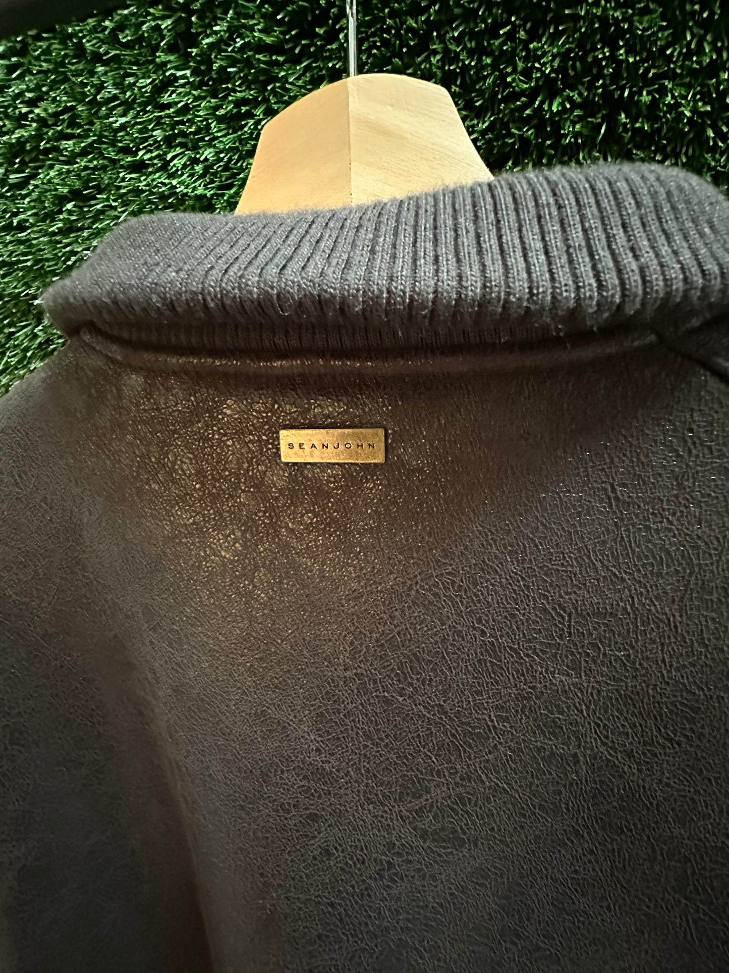 00s Sean John Fur Line Brown Leather Jacket - XXL