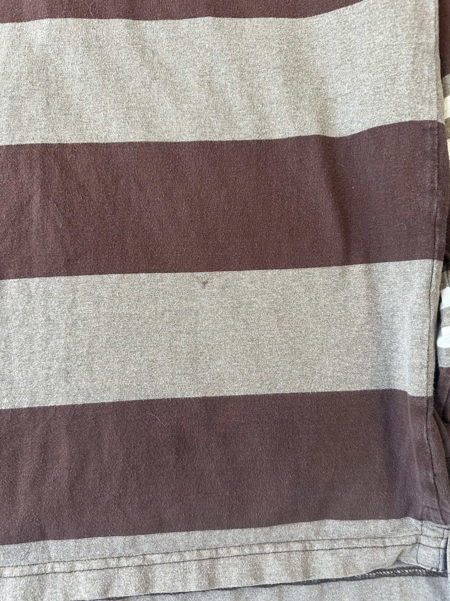 00s B.U.M Equipment Brown Striped Polo Shirt - S