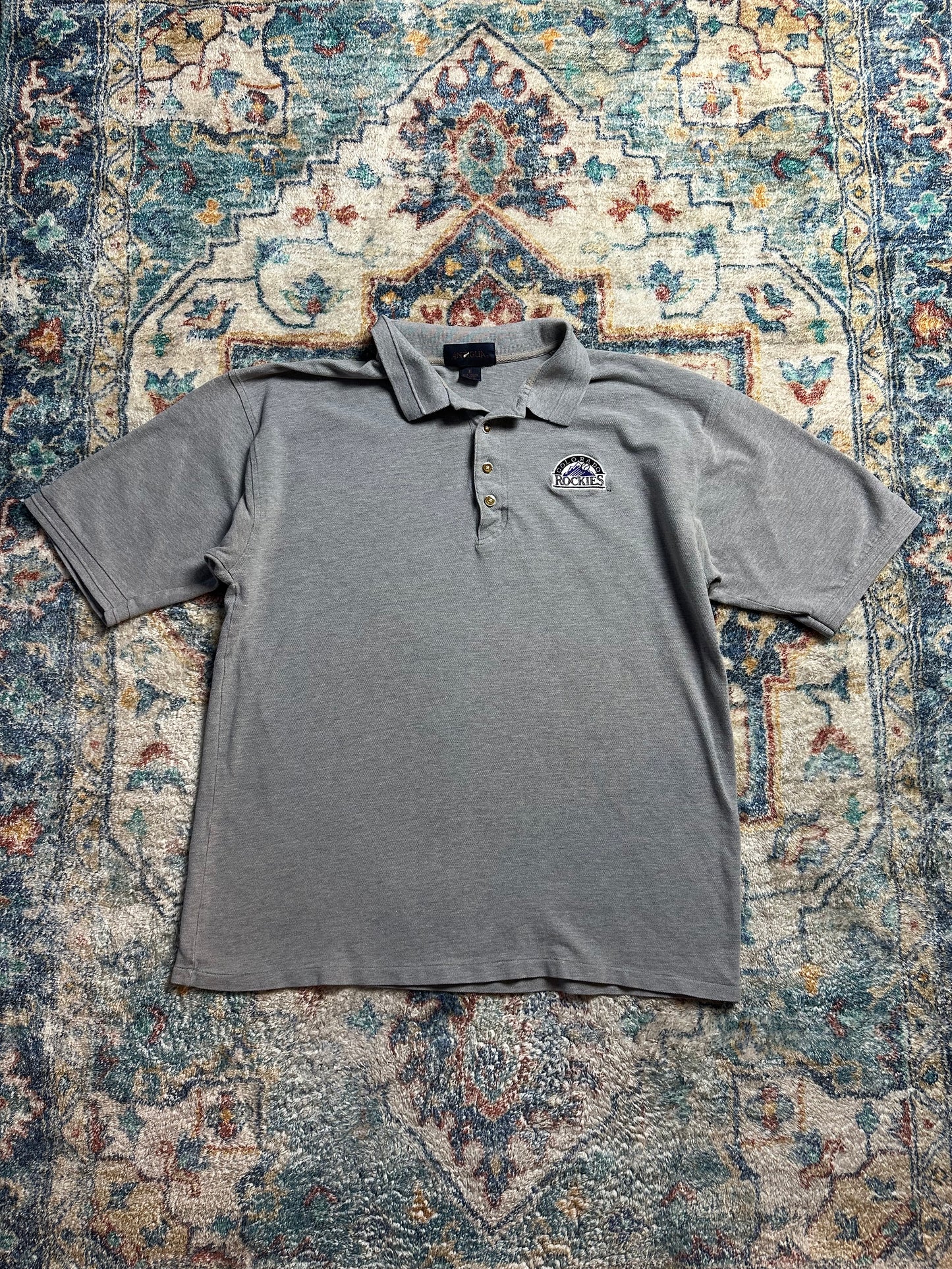 Vintage MLB Colorado Rockies Logo Polo Shirt Size XL