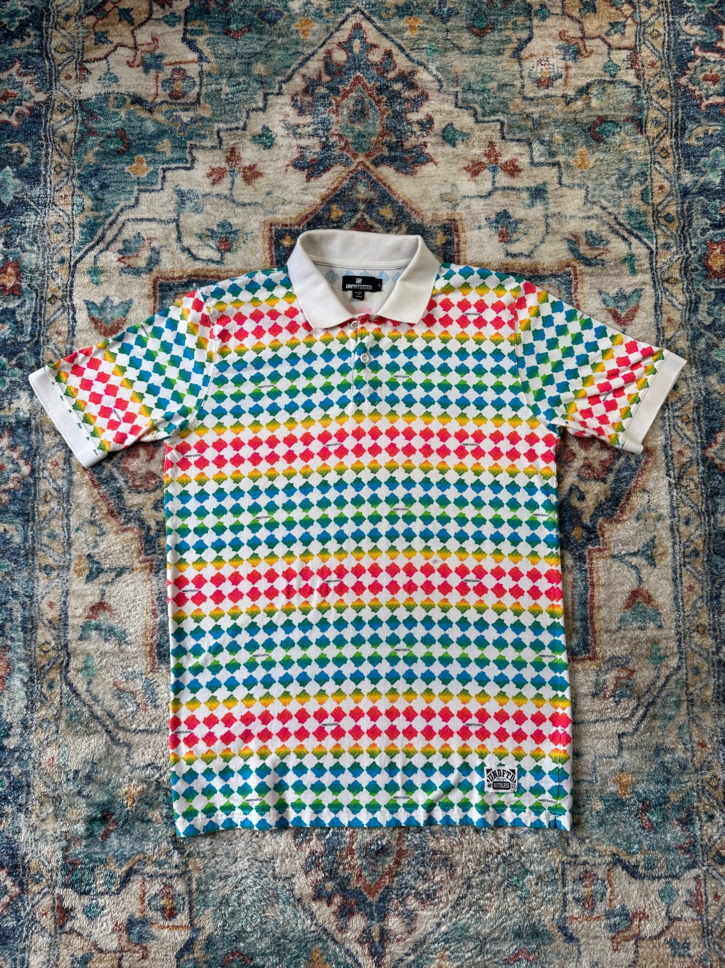 Undefeated All Over Print Polo Shirt - L