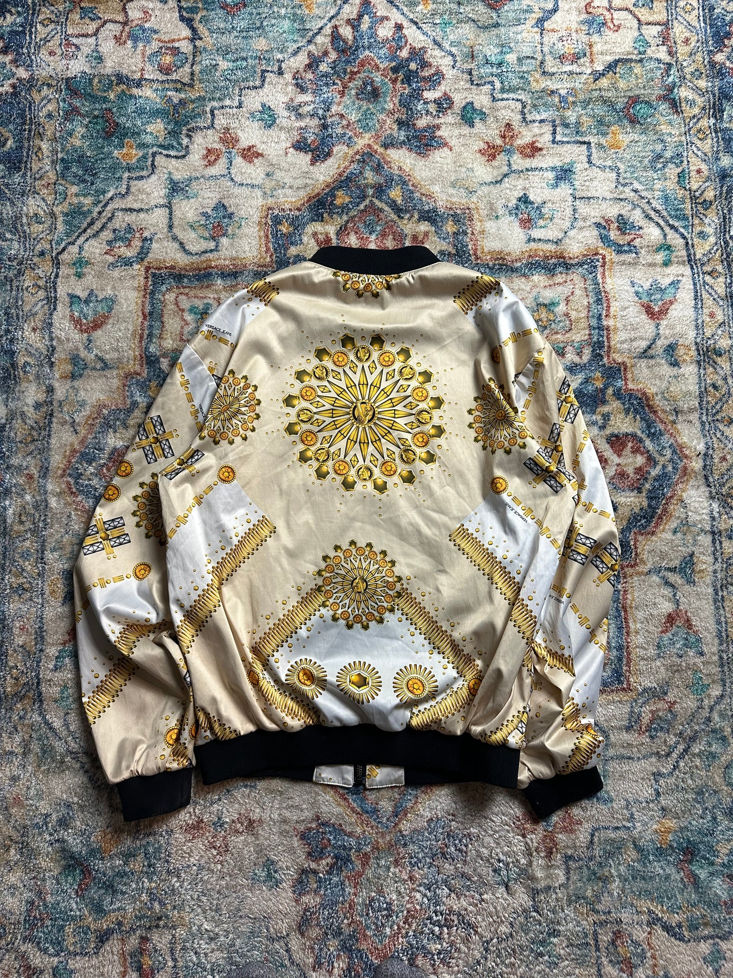 Versace Gold Zip-up Light Jacket - M