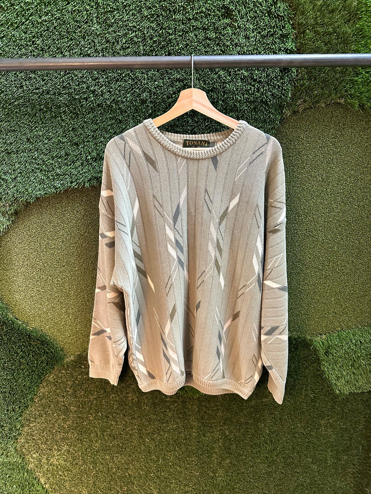 90s Tosani Abstract Striped Sweater - L