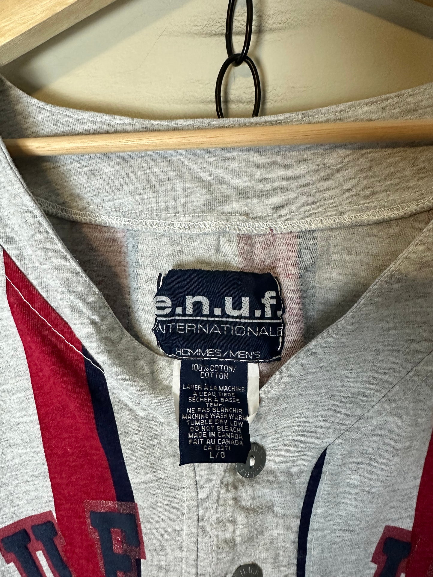 90s E.N.U.F International Striped Long Sleeve Henley Shirt - L