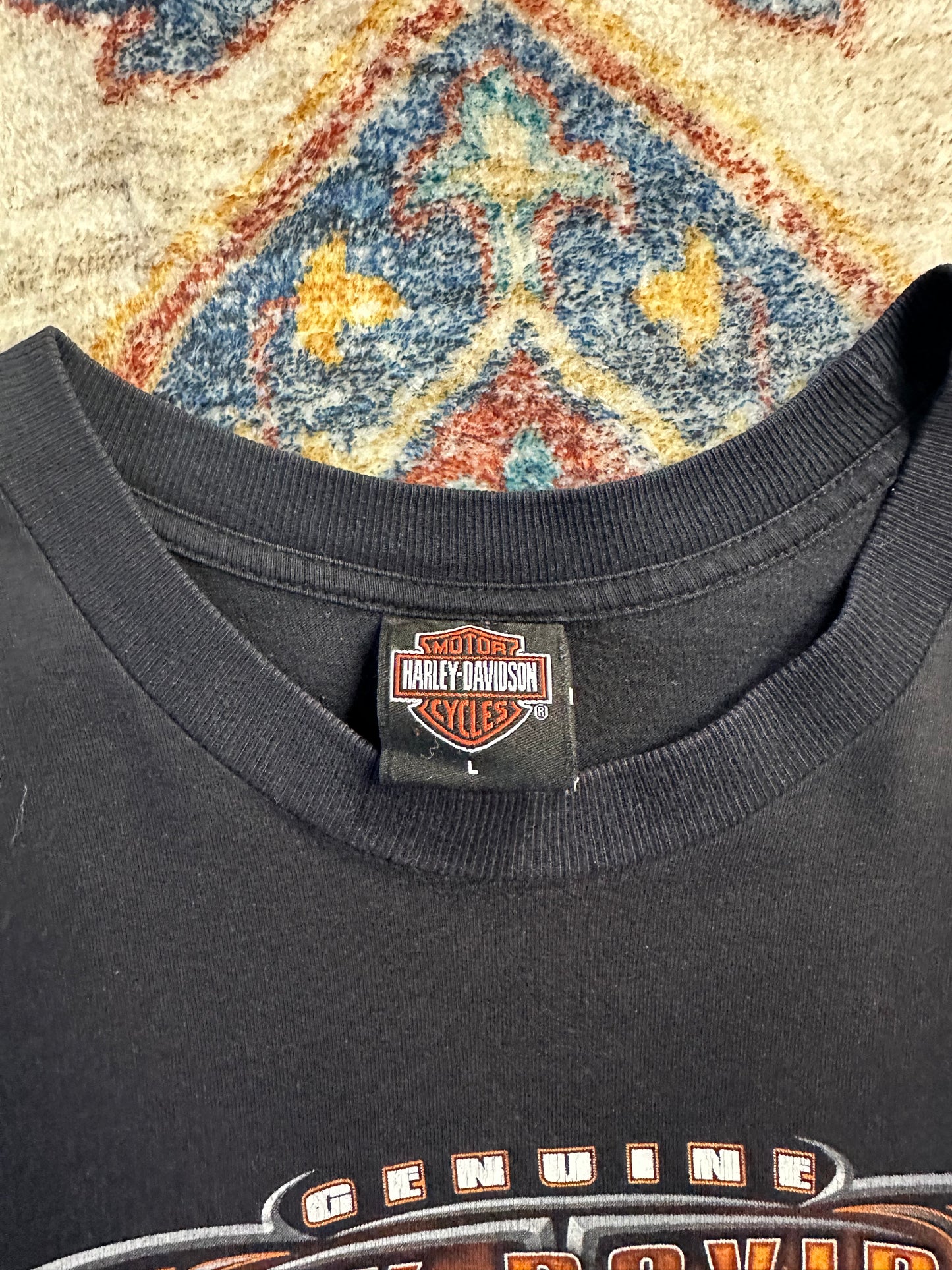 00s Harley Davidson Logo T-shirt - L