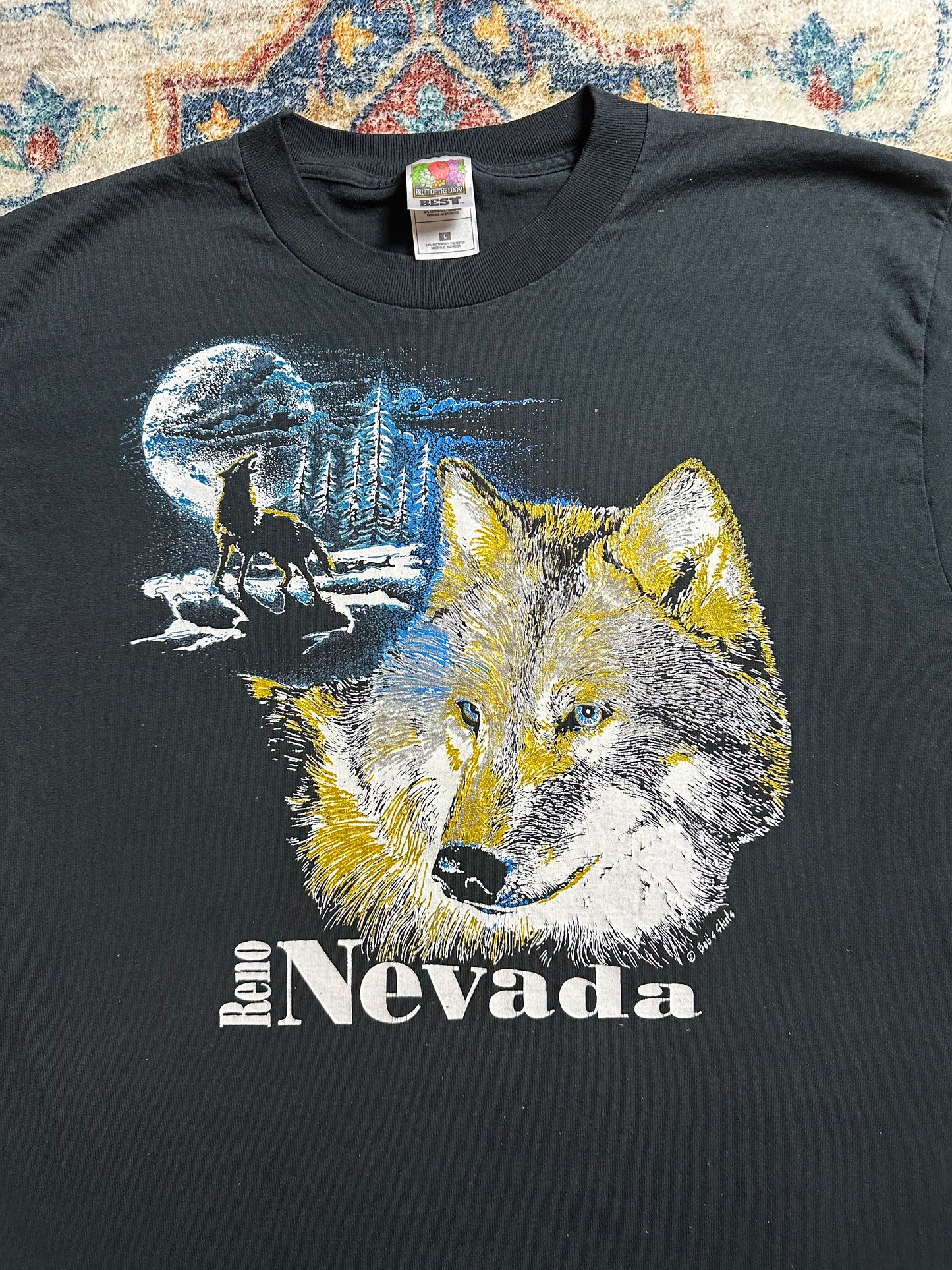 90s Nevada Wolf Animal T-shirt - L