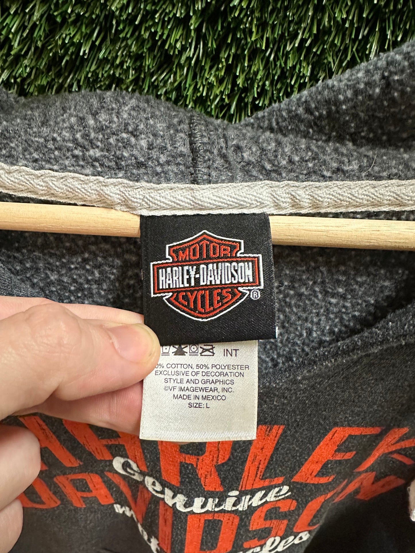 Harley Davidson Spellout Hoodie - L