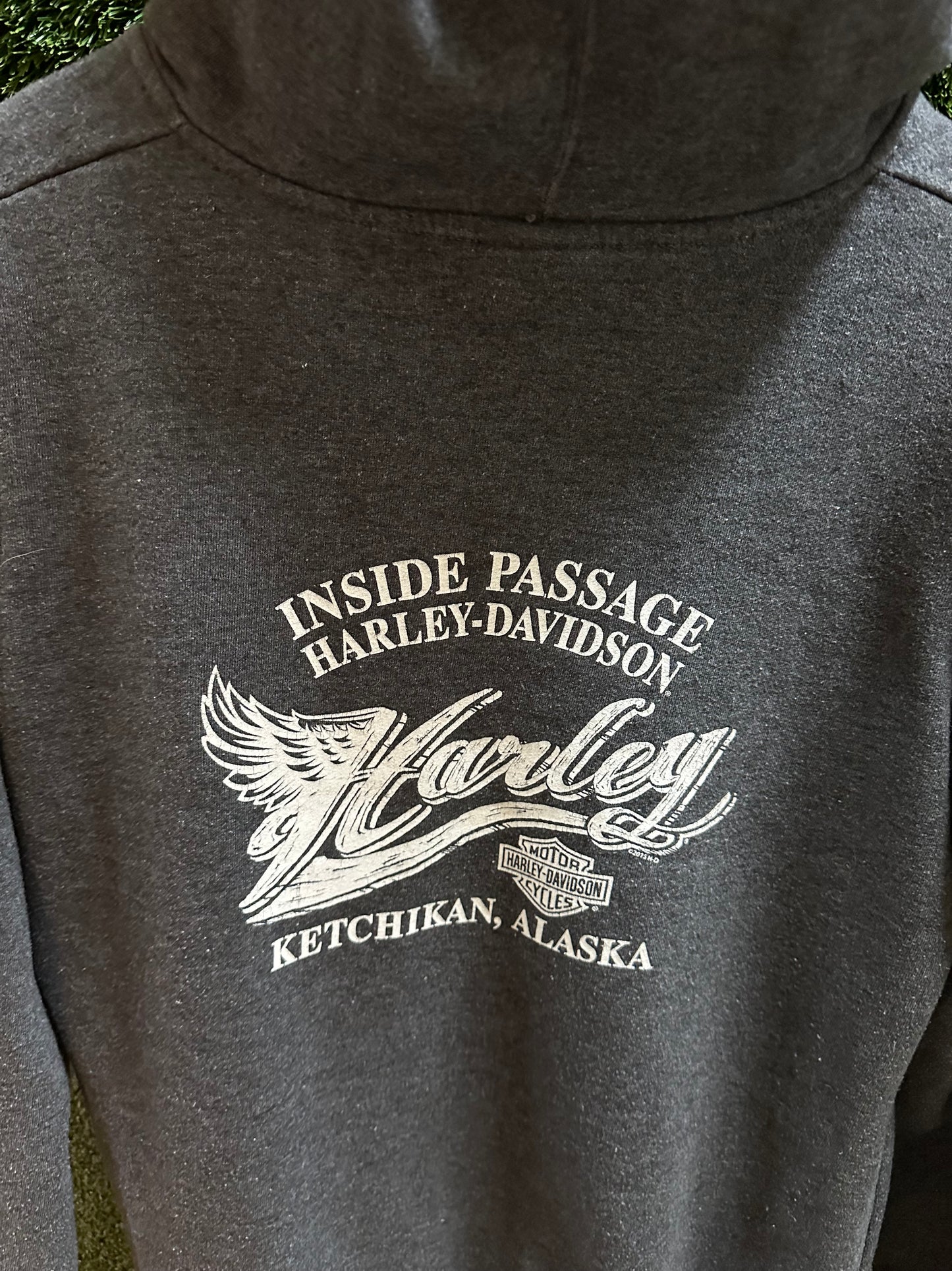 Harley Davidson Spellout Hoodie - L
