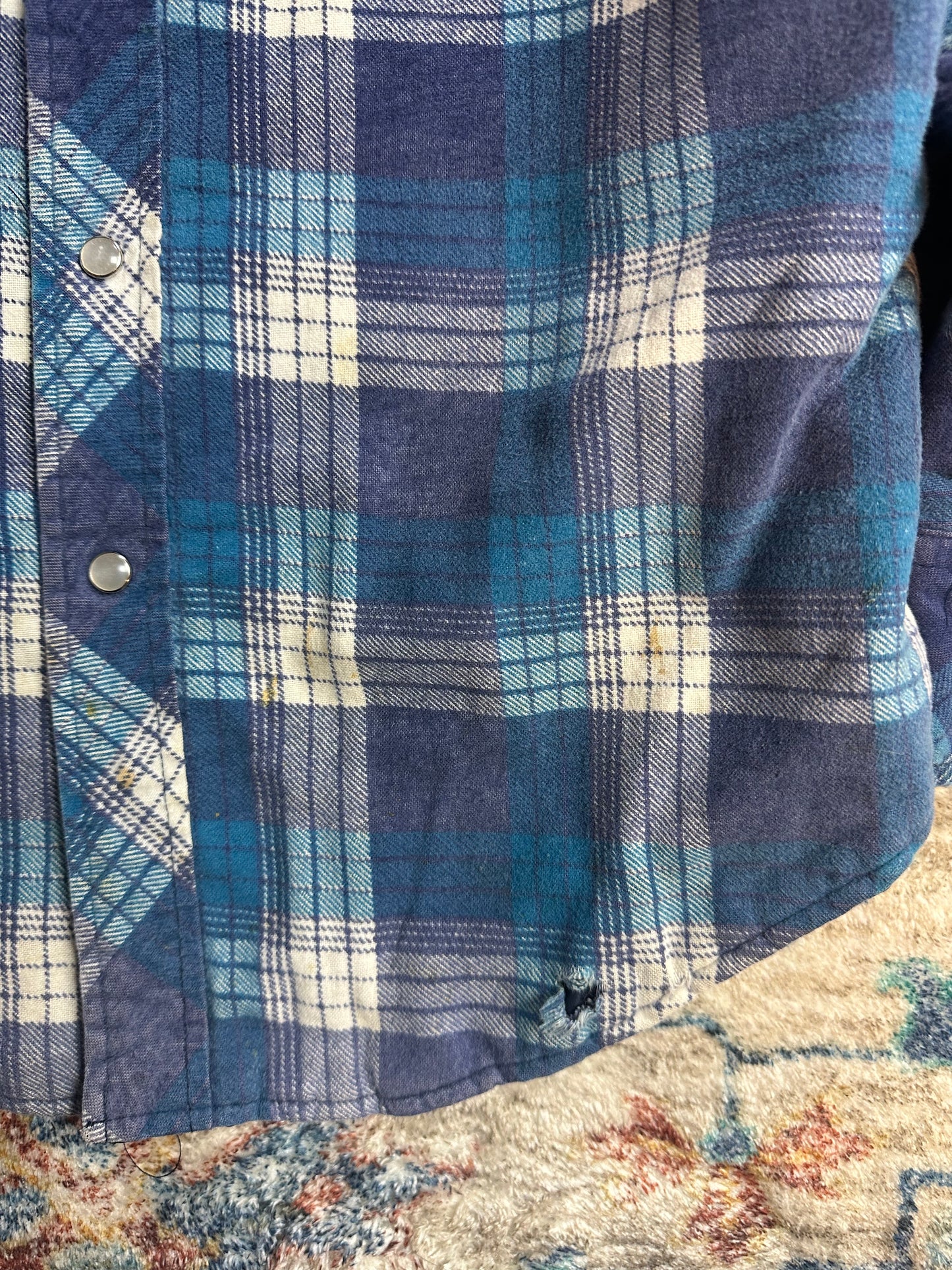 80s Bar-B Pearl Snap Flannel Shirt - S