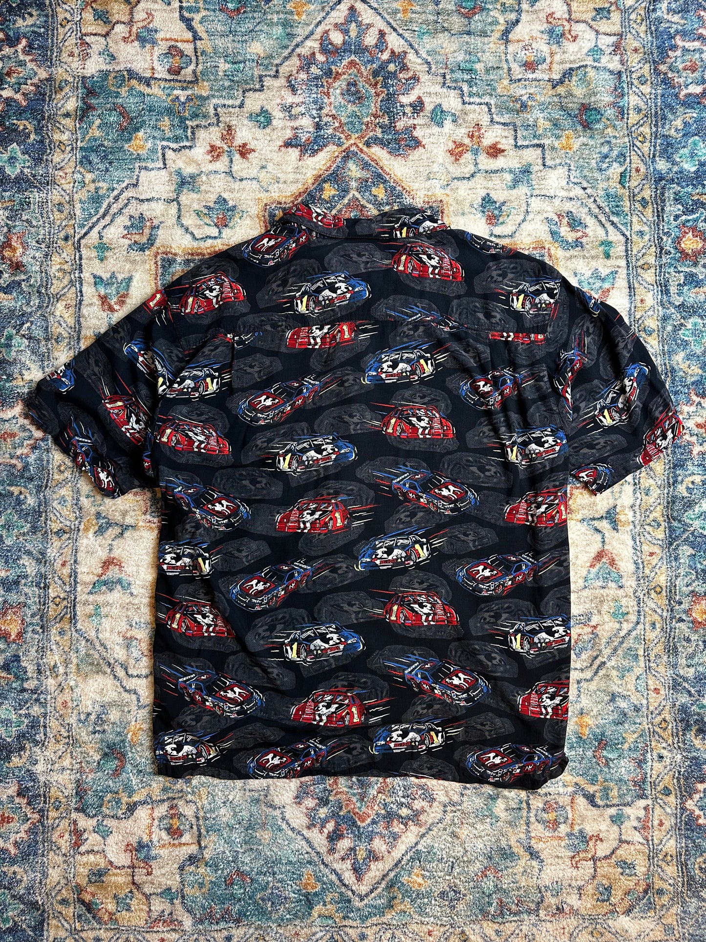 00s Big Dogs Racing All Over Print Button-up Shirt - XL