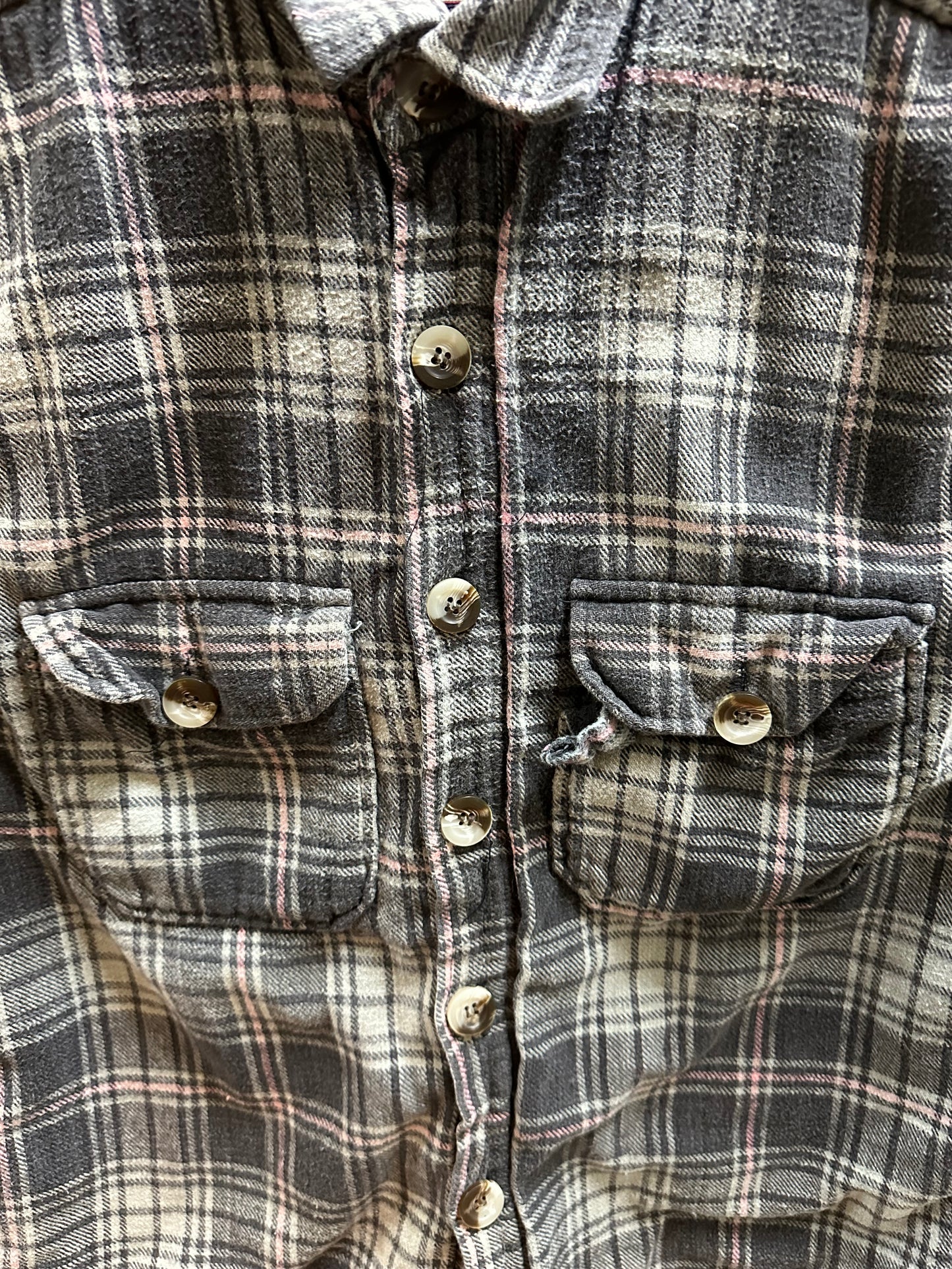 00s Chams Sherpa Lined Plaid Vest - L