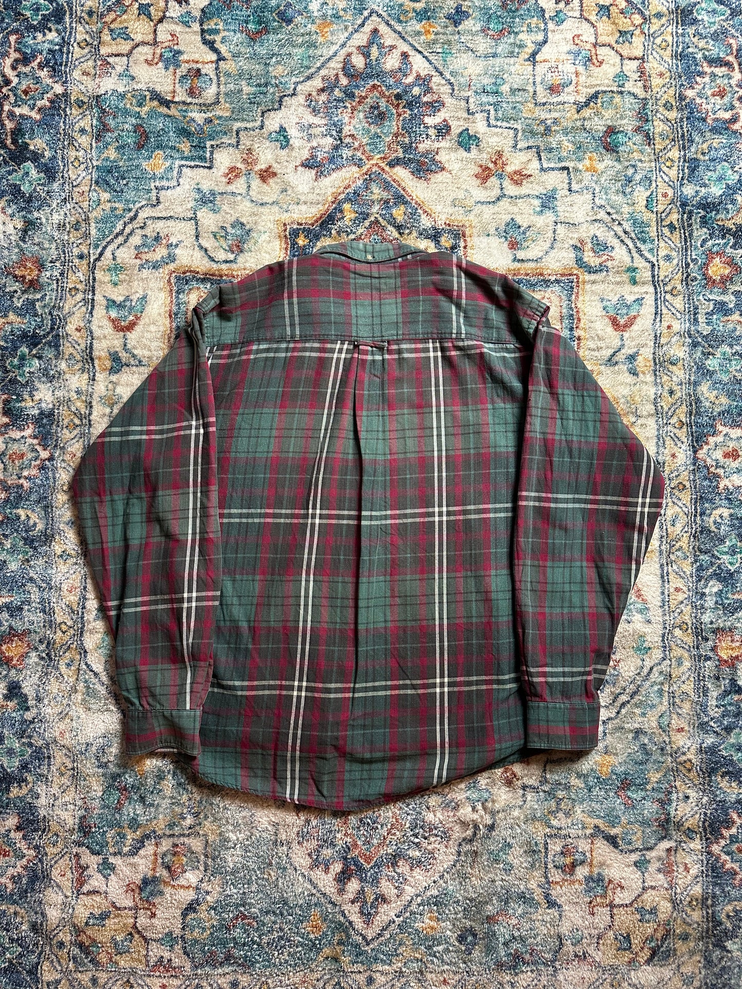 90s Gant Salty Dog Green Red Plaid Button-up Shirt - XL