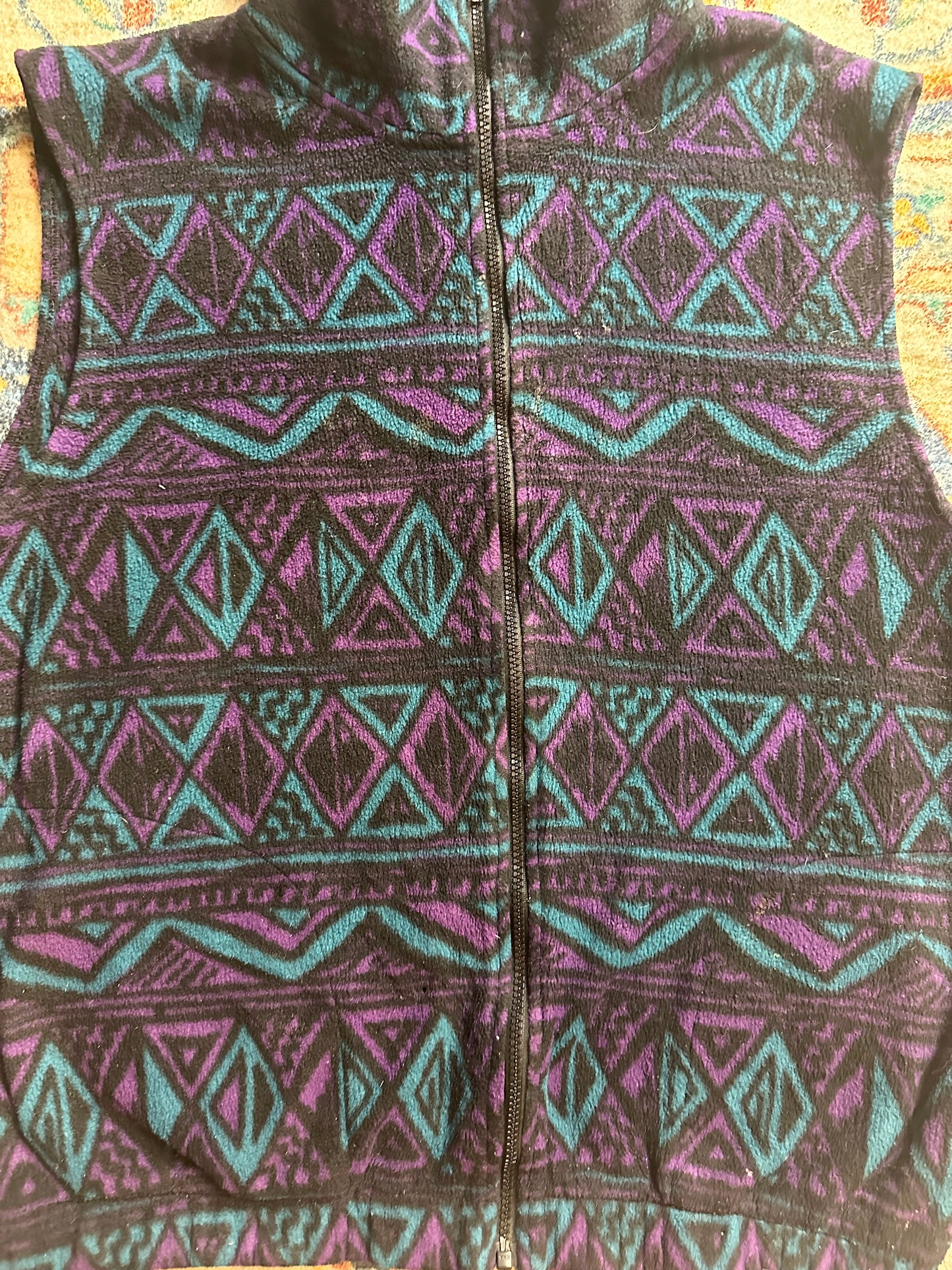 90s Bruzer Abstract Fleece Vest - L