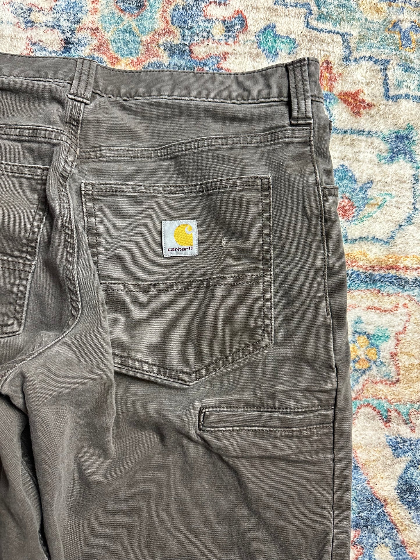 00s Carhartt Green Carpenter Workwear Pants - 30