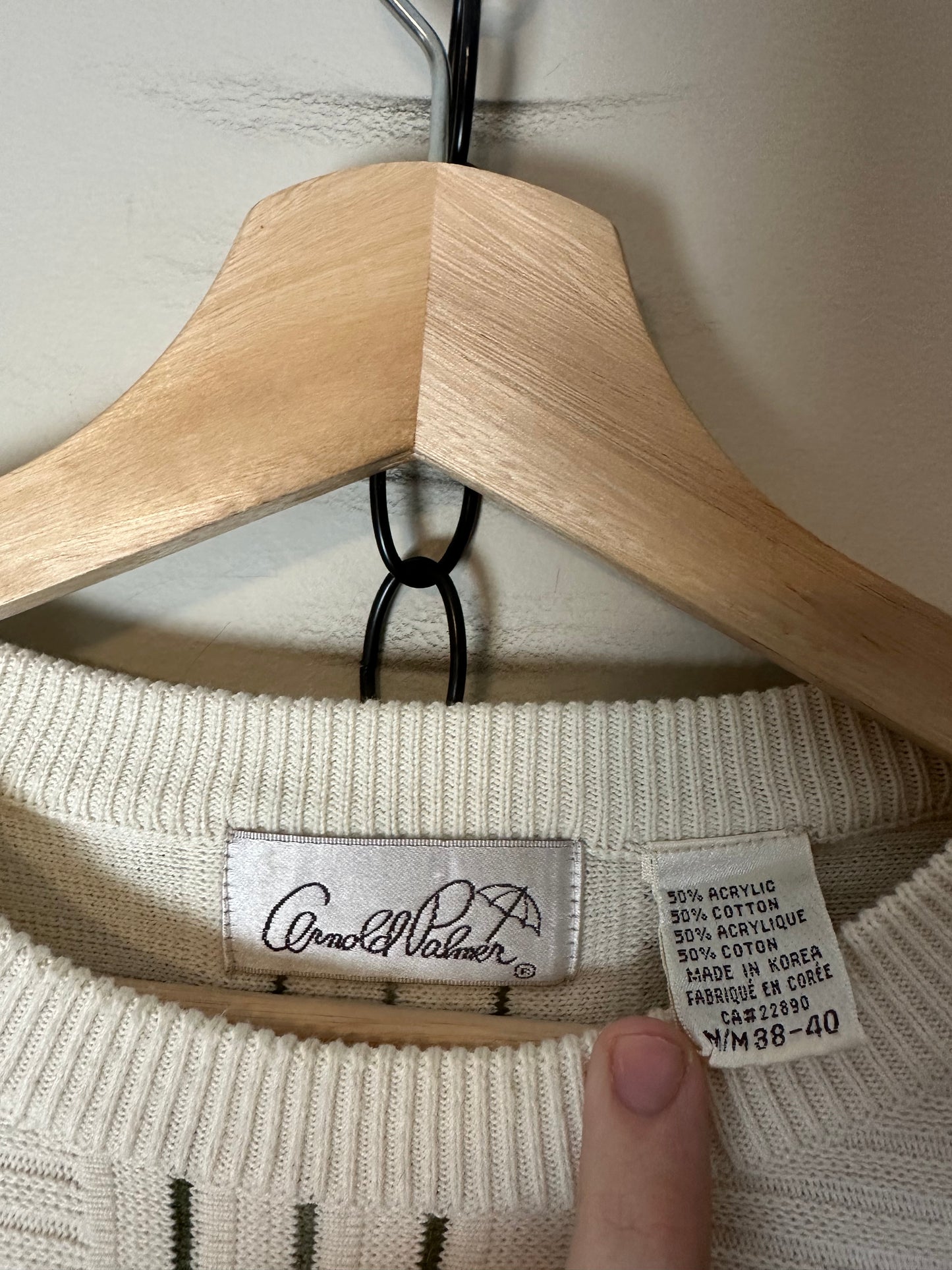 00s Arnold Palmer Textured Sweater - M