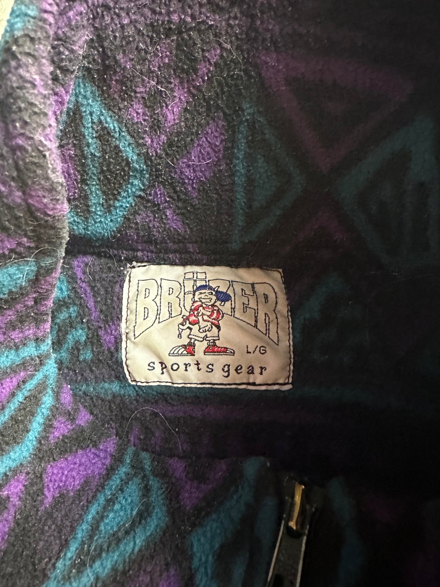 90s Bruzer Abstract Fleece Vest - L