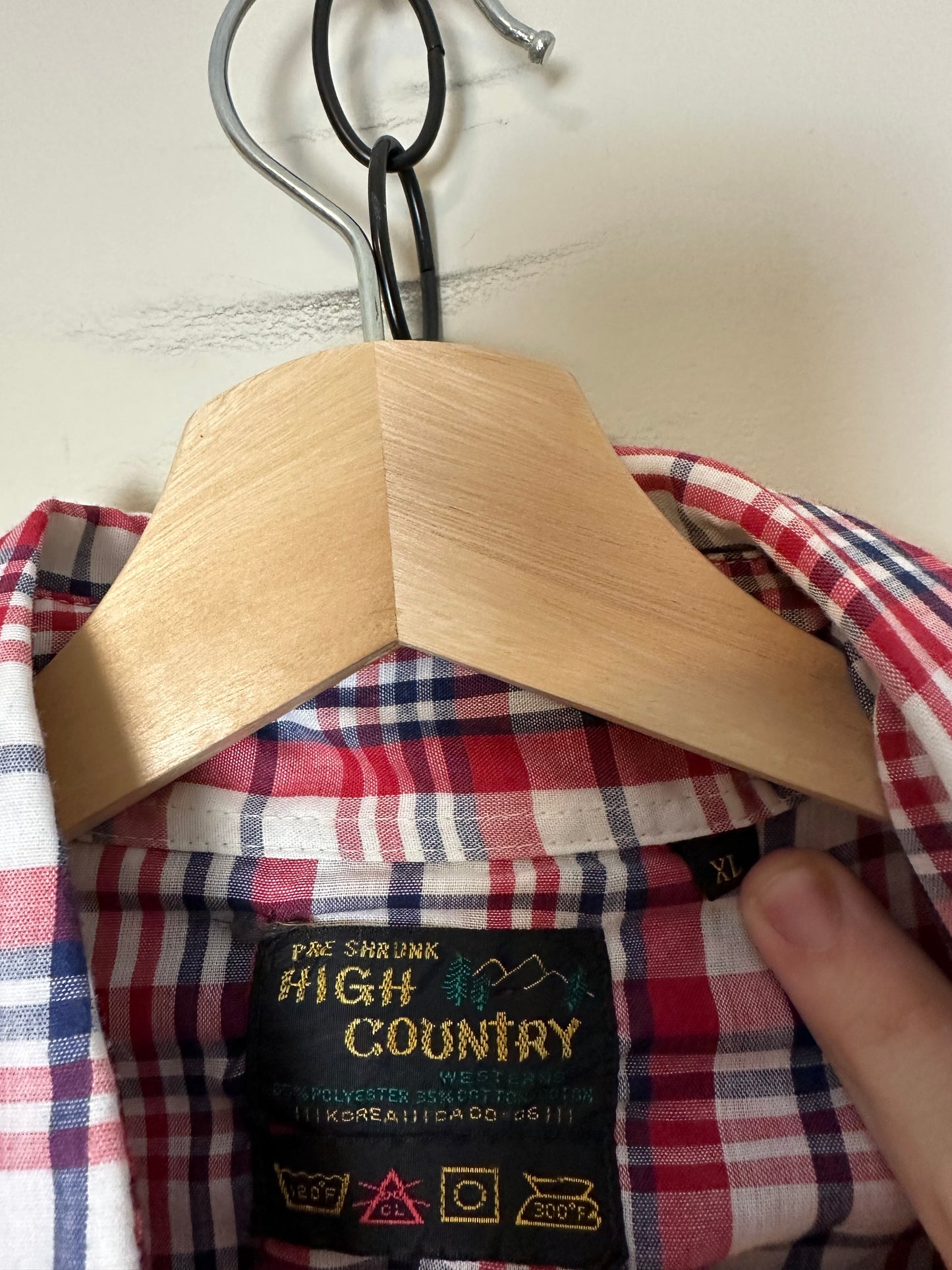 80s High Country Pearl Snap Plaid Shirt - XL