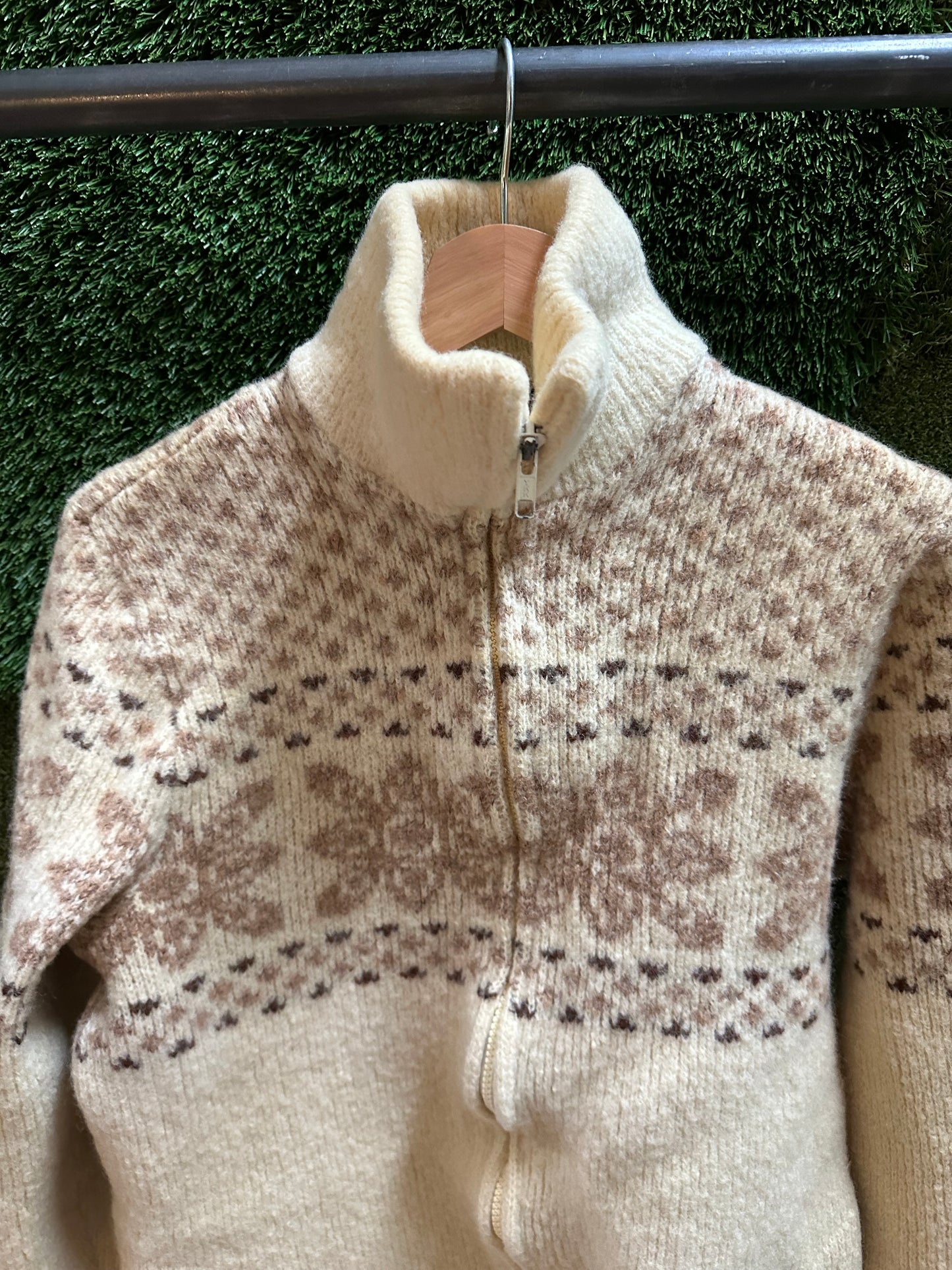 80s Tundra Zip-up Sweater - M