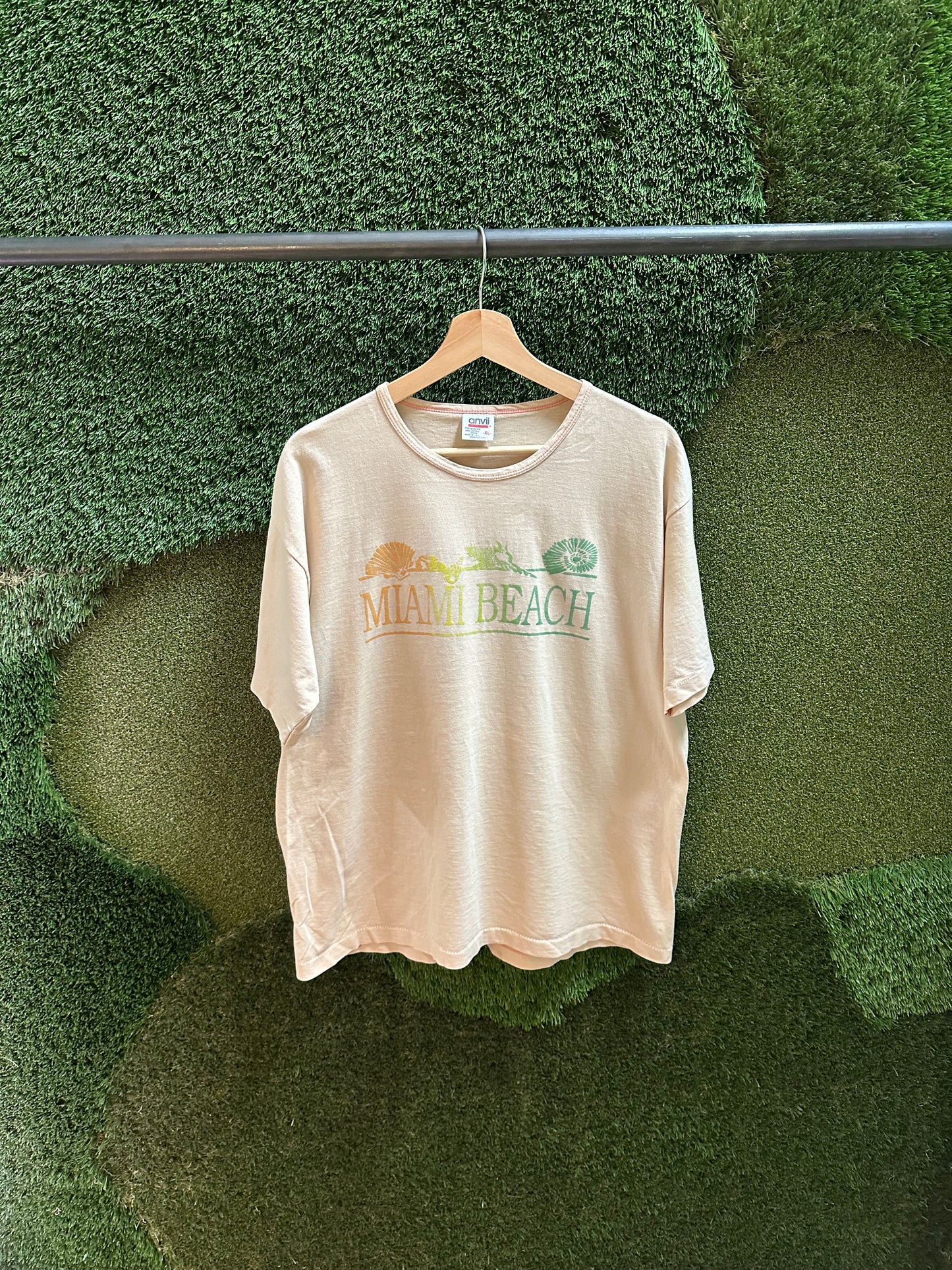 90s Miami Beach Spellout T-shirt - XL