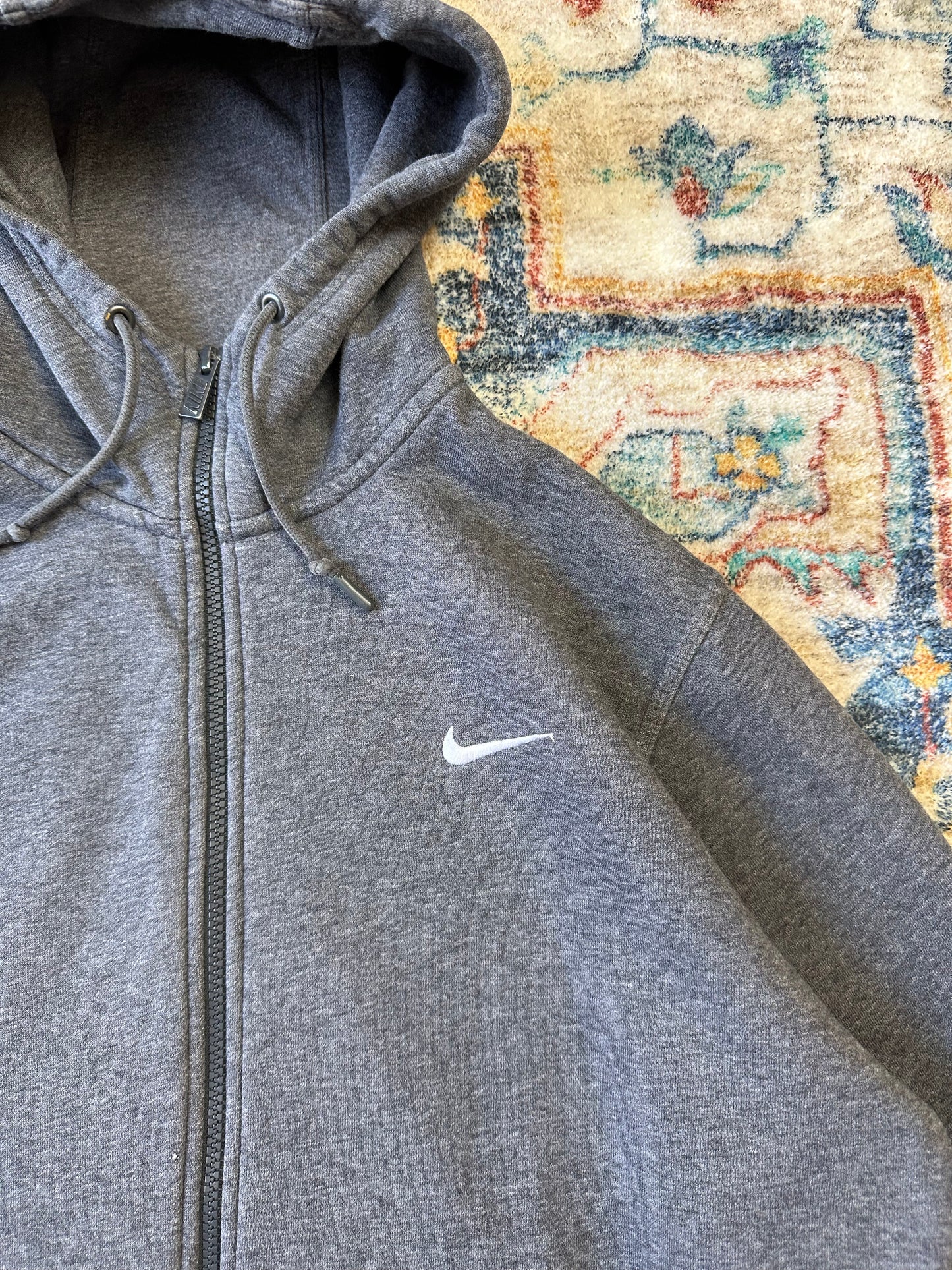 Nike Grey Zip-up Hoodie - L