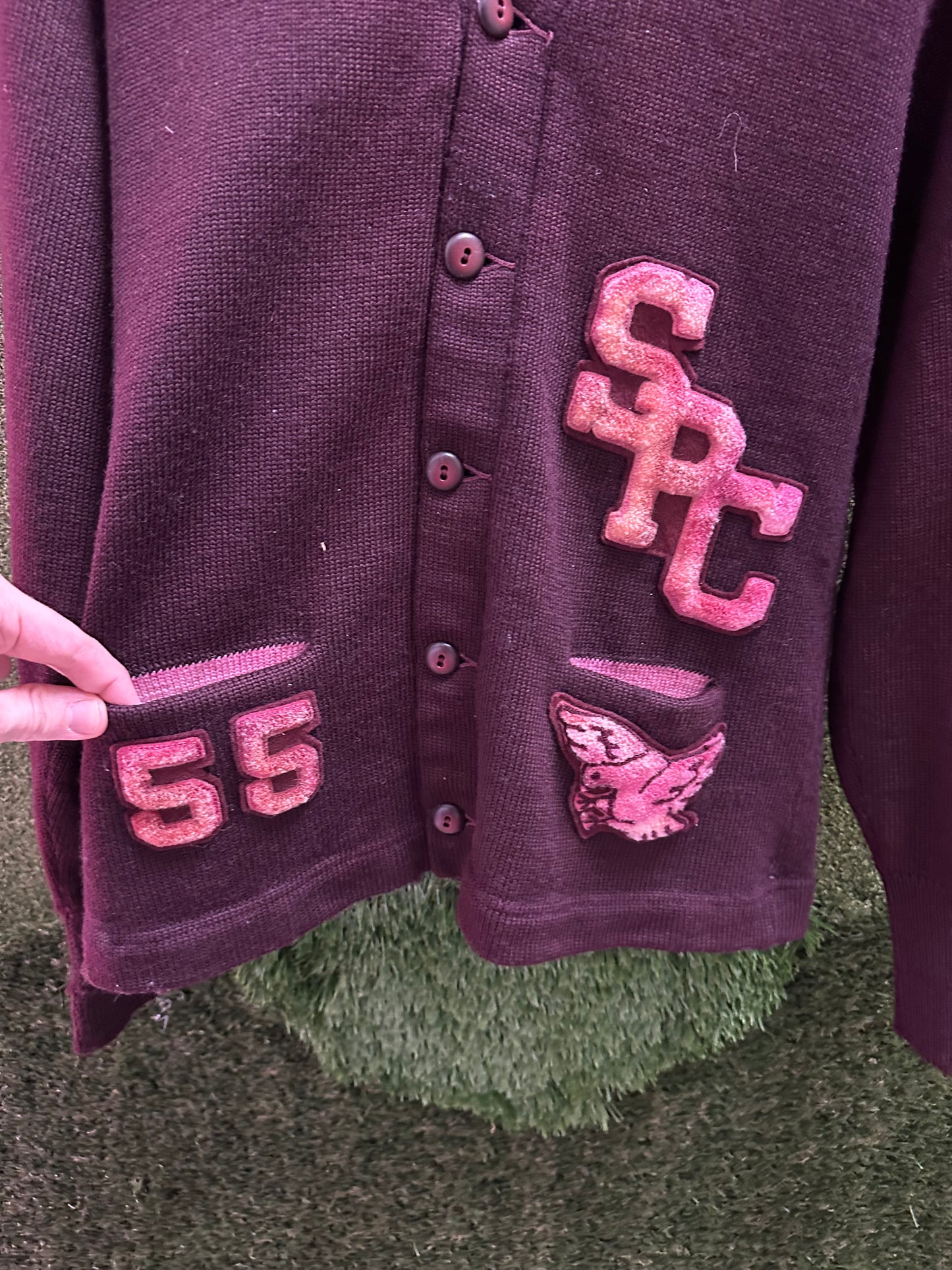 Vintage 1950s Collegiate Cardigan Sweater - M