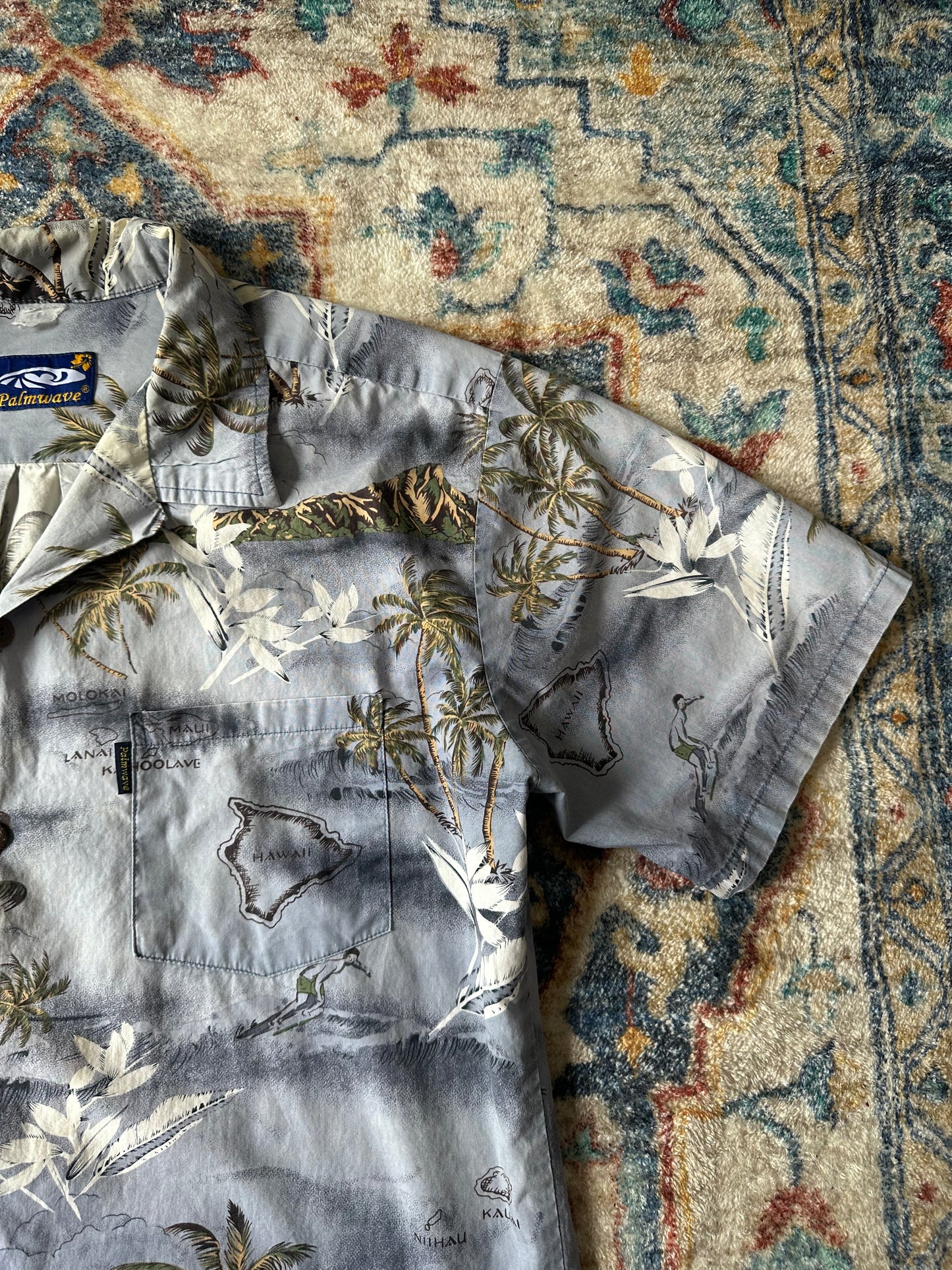 90s Hawaii Surf Button-up Shirt - L