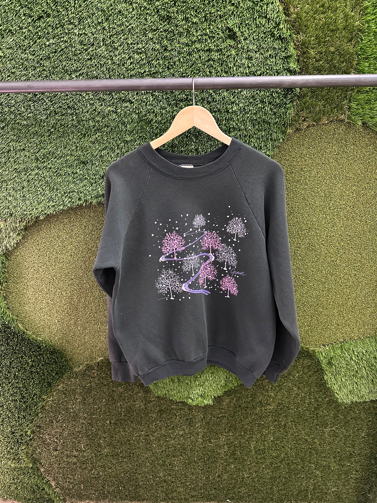 Vintage Winter Trees Crewneck - L