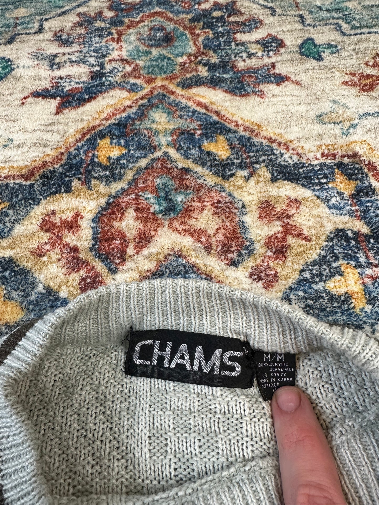 90s Chams Abstract Pullover Sweater - M