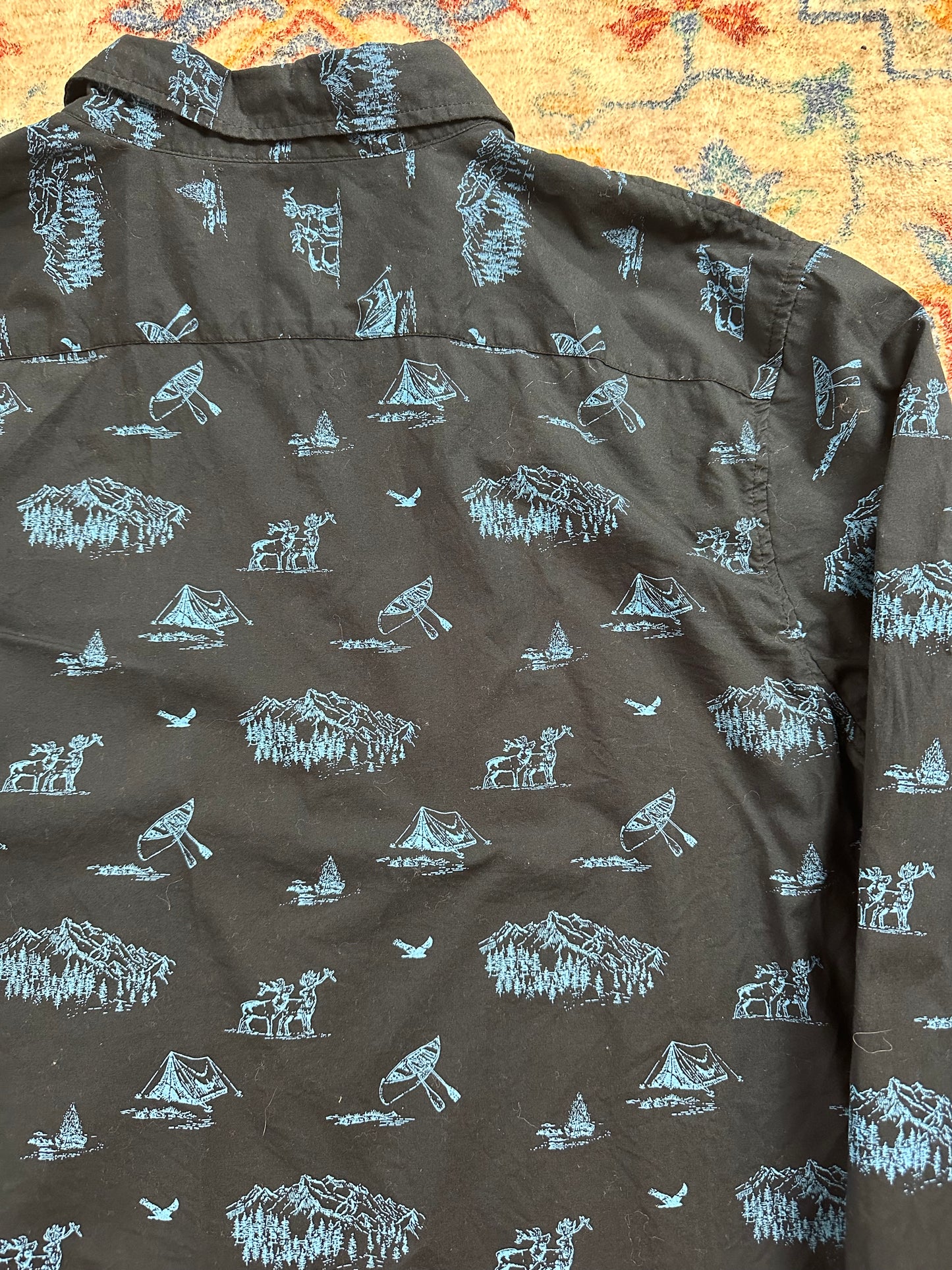 00s Lee Camping All Over Print Button-up Shirt - XL