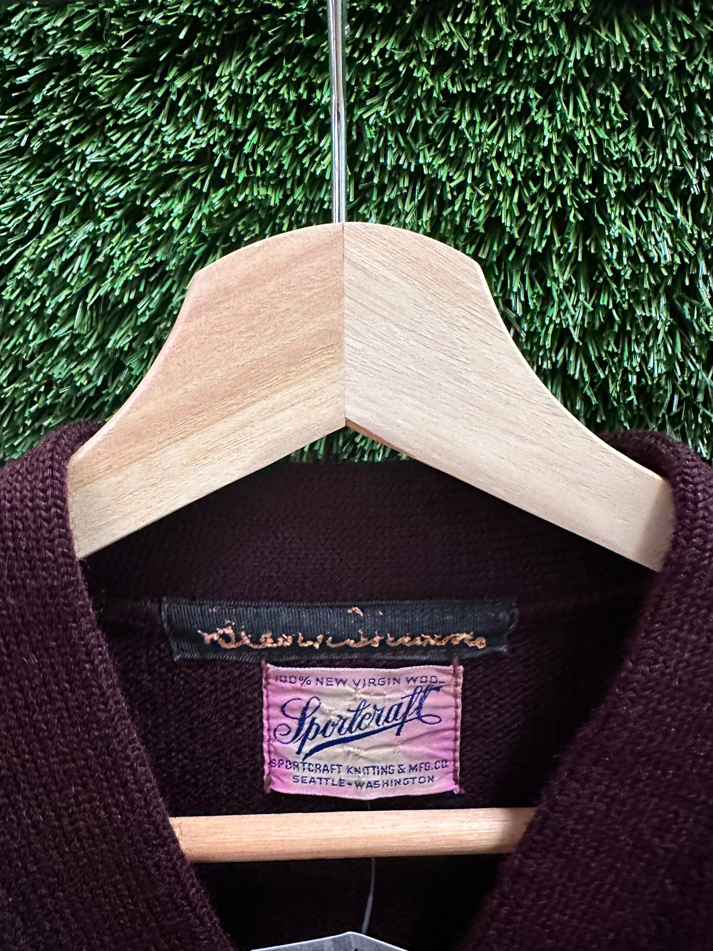 Vintage 1950s Collegiate Cardigan Sweater - M