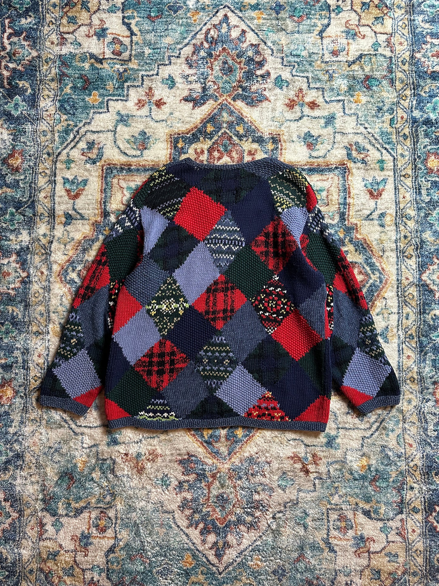 00s Zip-up Diamonds Sweater - L