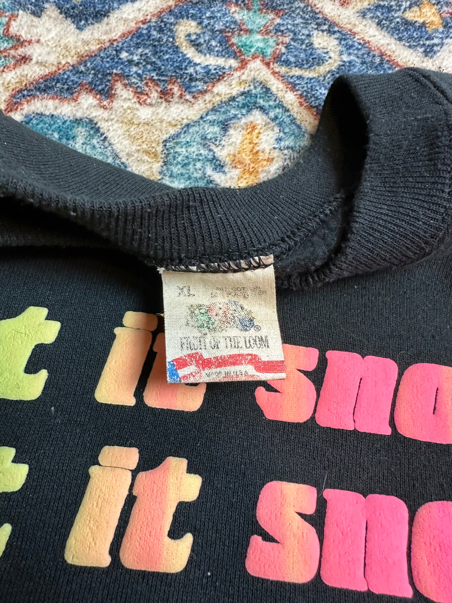 80s Let It Snow Spellout Crewneck - XL