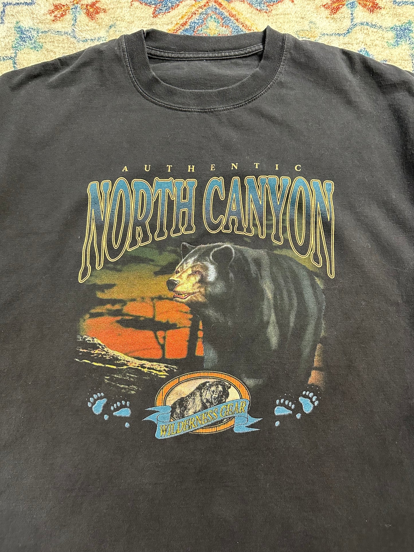 90s Wilderness Gear Black Bear Animal T-shirt - XXL