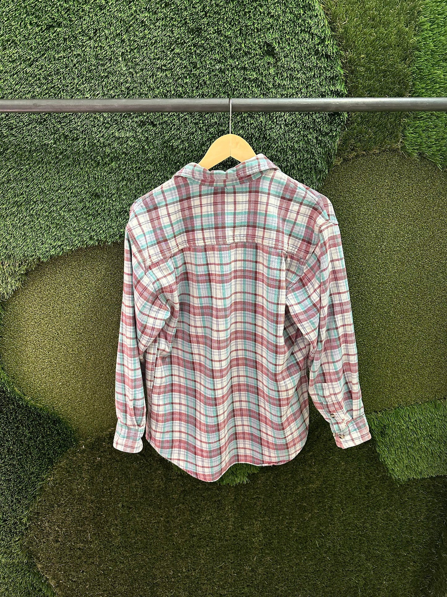 Vintage 1980s Plaid Flannel Shirt - L