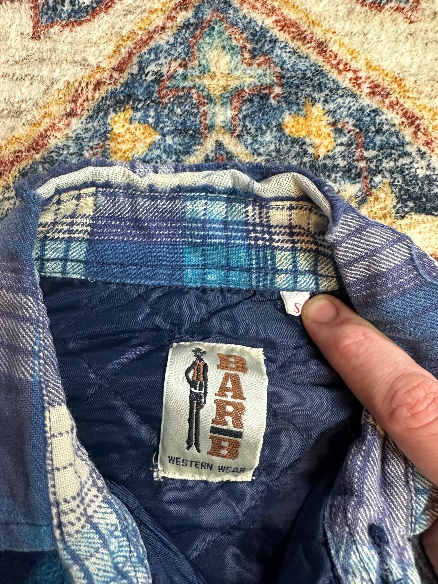 80s Bar-B Pearl Snap Flannel Shirt - S