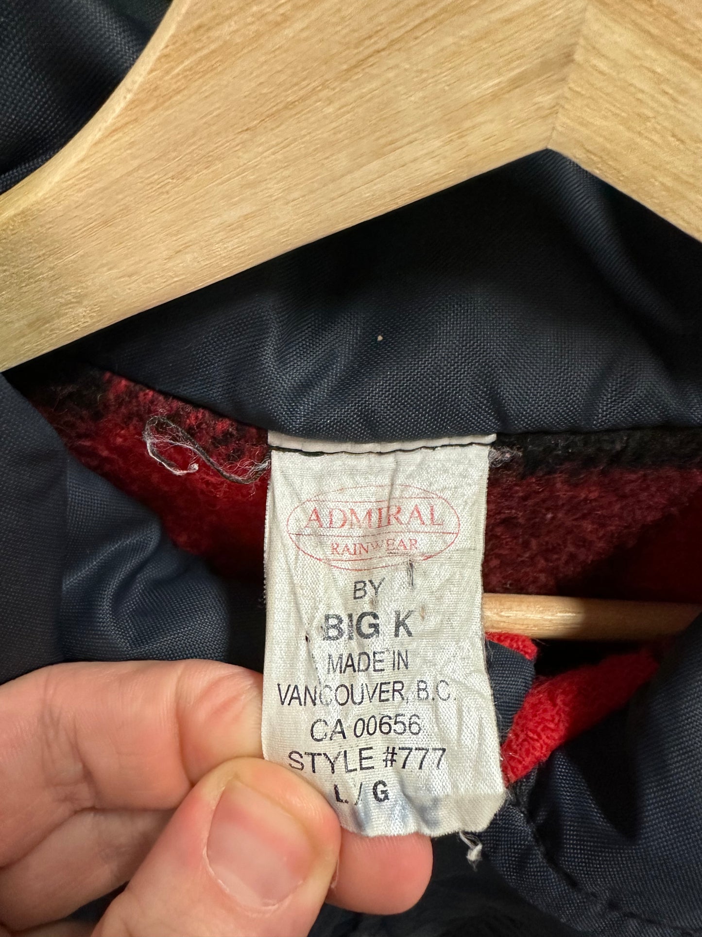 Vintage 1980s Admiral Flannel Lined Rain Jacket - L