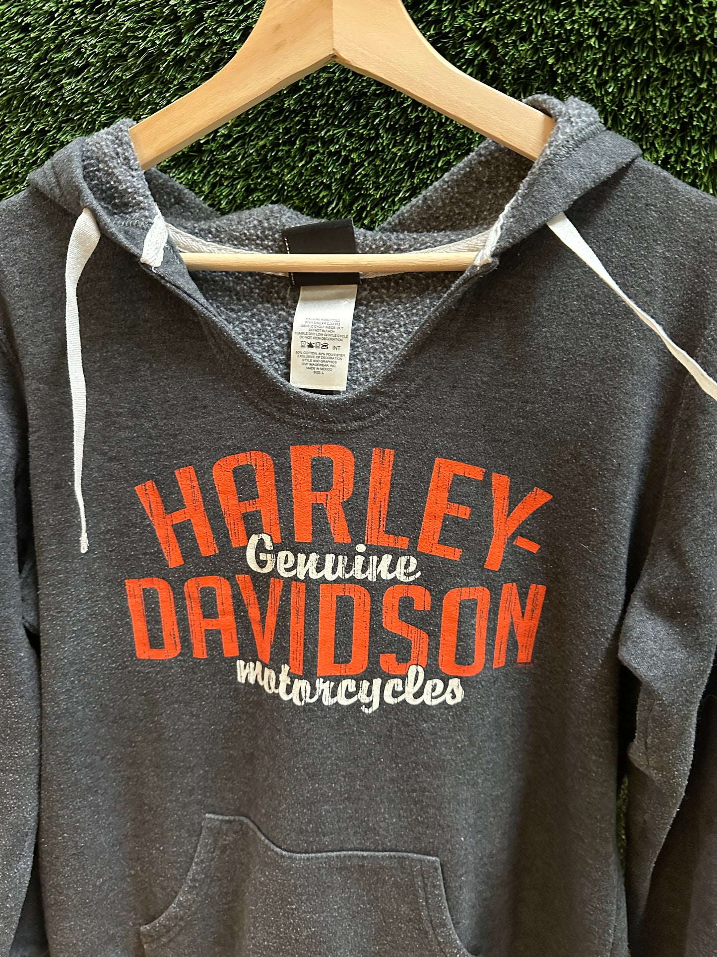 Harley Davidson Spellout Hoodie - L