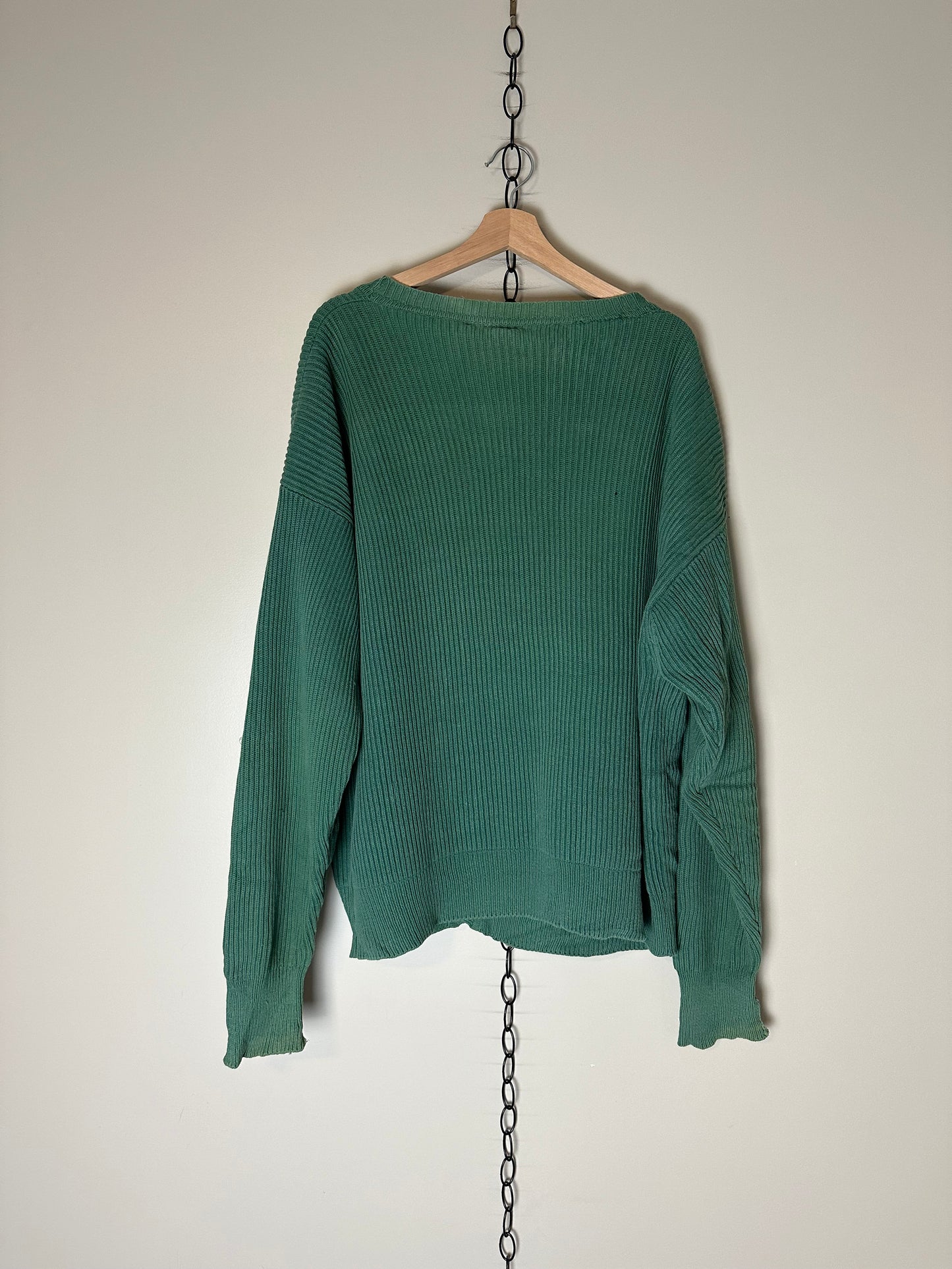 00s Nordstrom Green Ribbed Cardigan Sweater - L