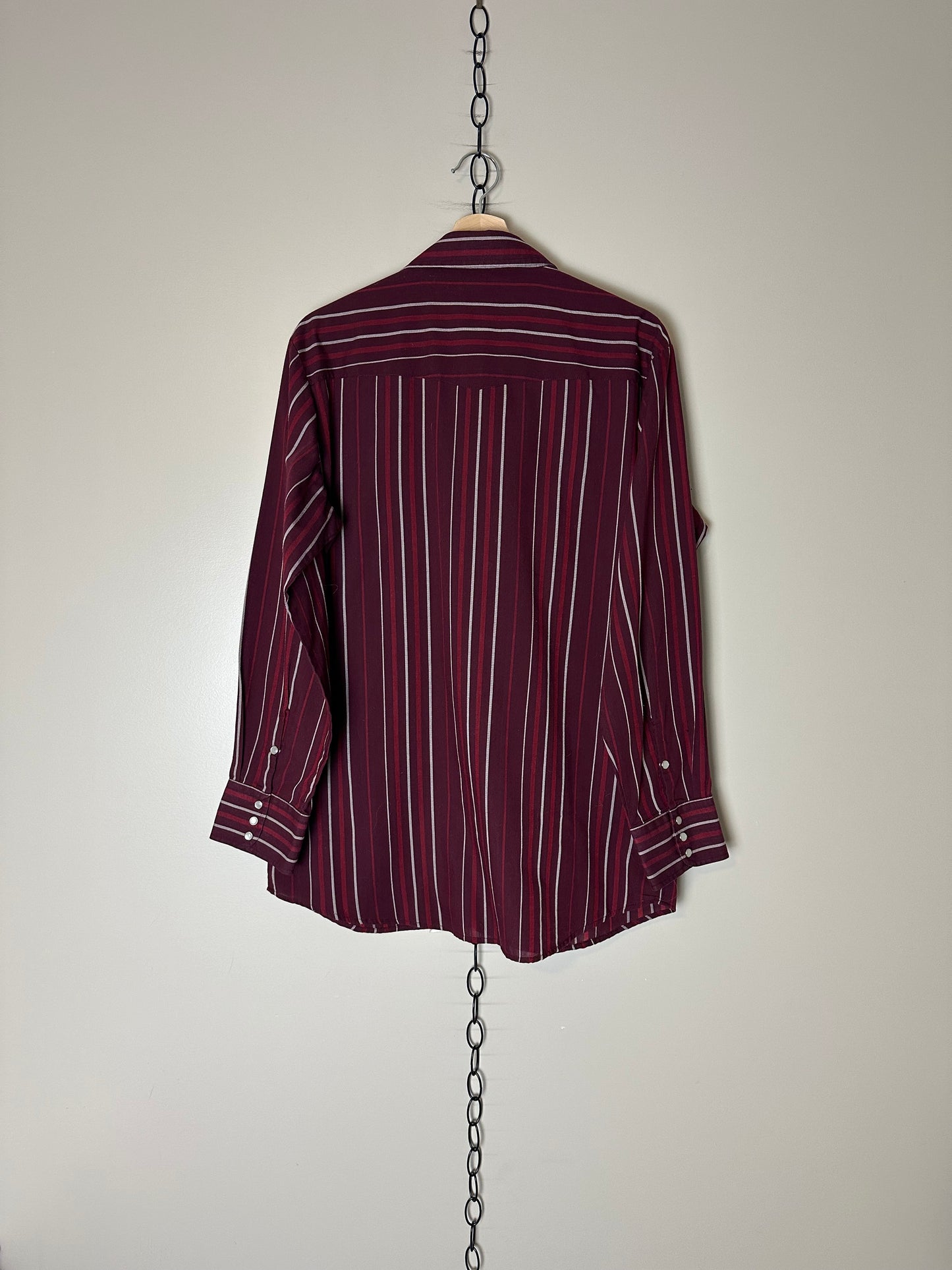 90s Ash Creek Trading Striped Pearl Snap Shirt - M