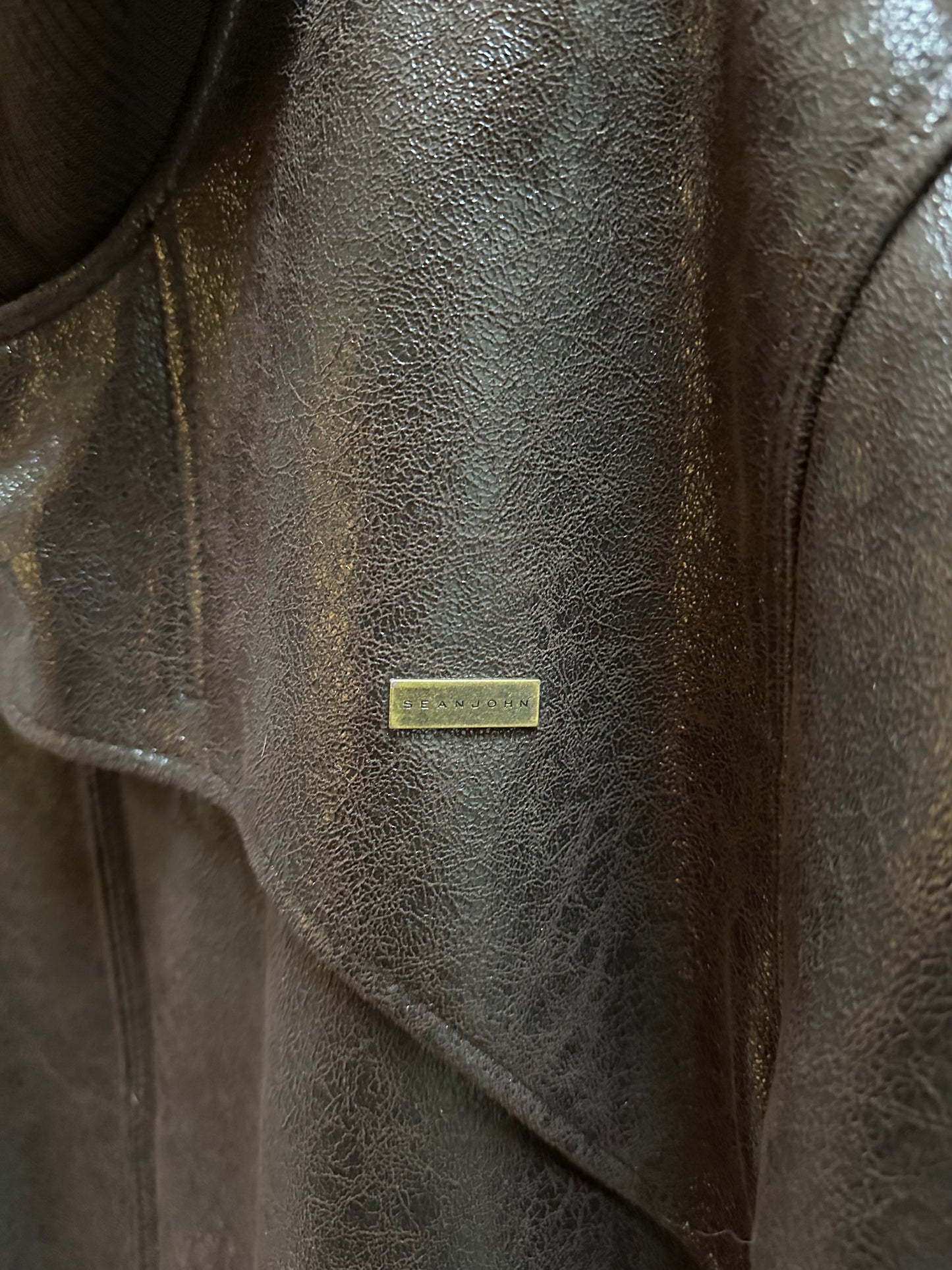00s Sean John Fur Line Brown Leather Jacket - XXL