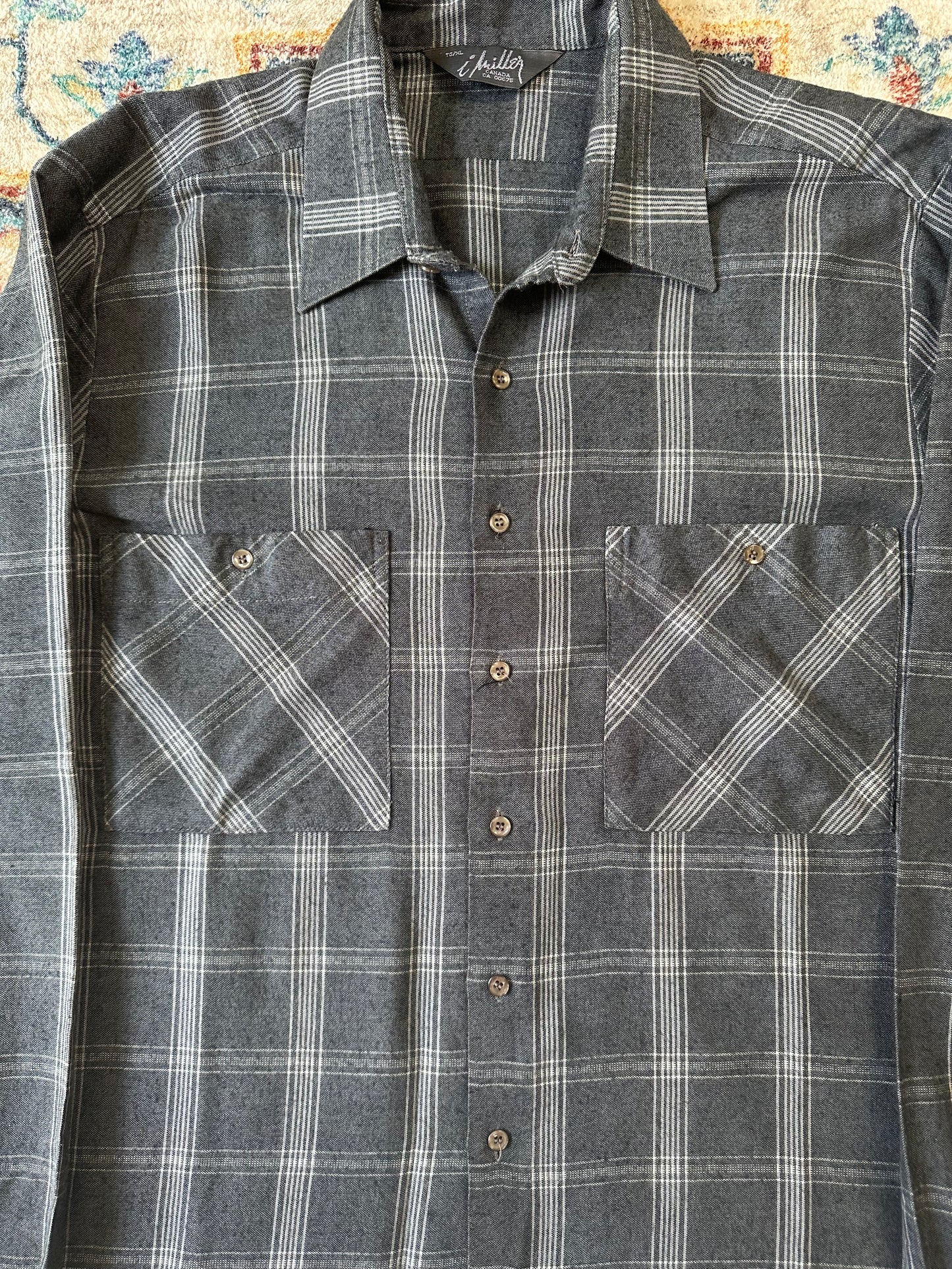80s Miller Plaid Button-up Shirt - XL