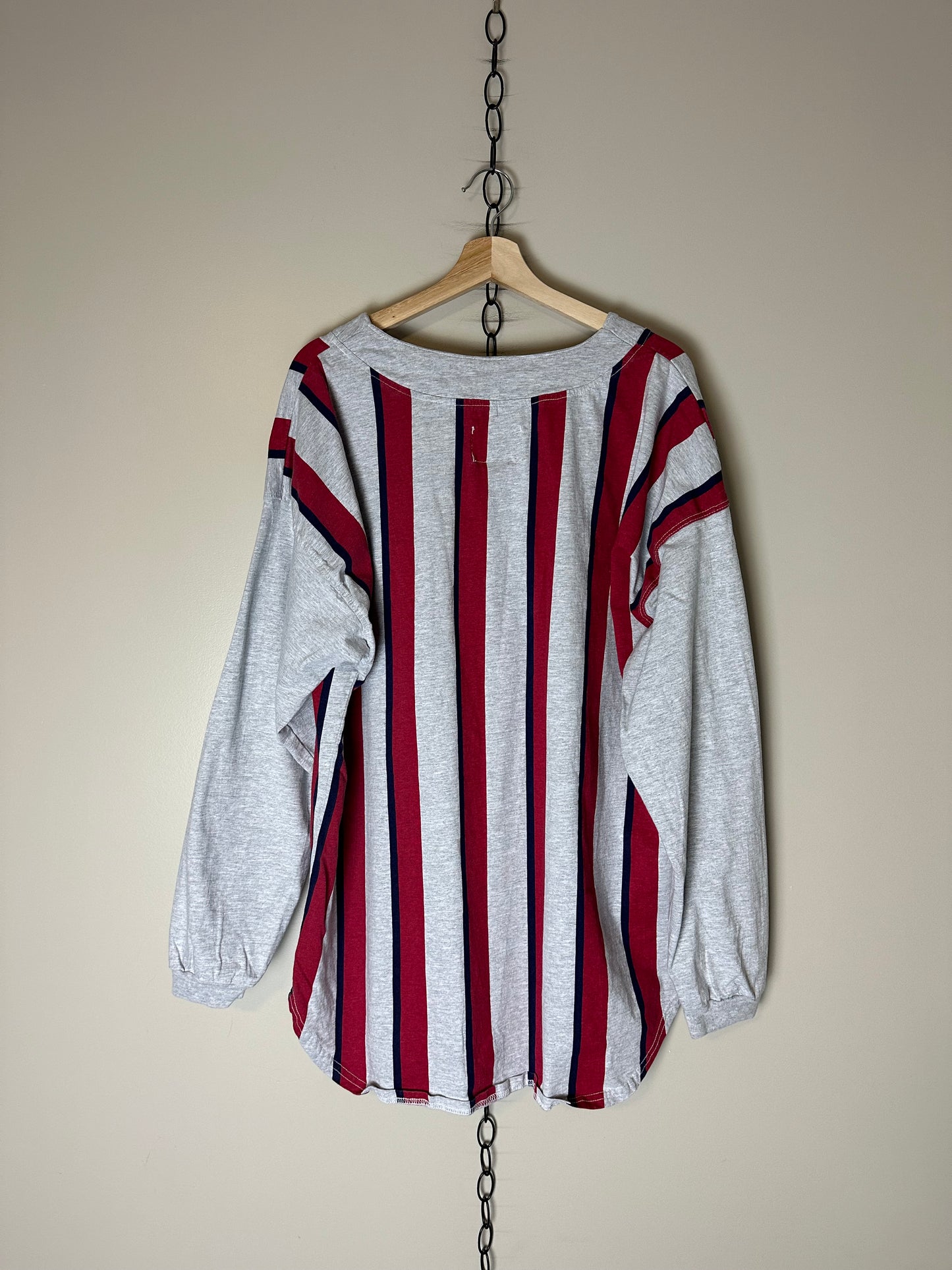 90s E.N.U.F International Striped Long Sleeve Henley Shirt - L