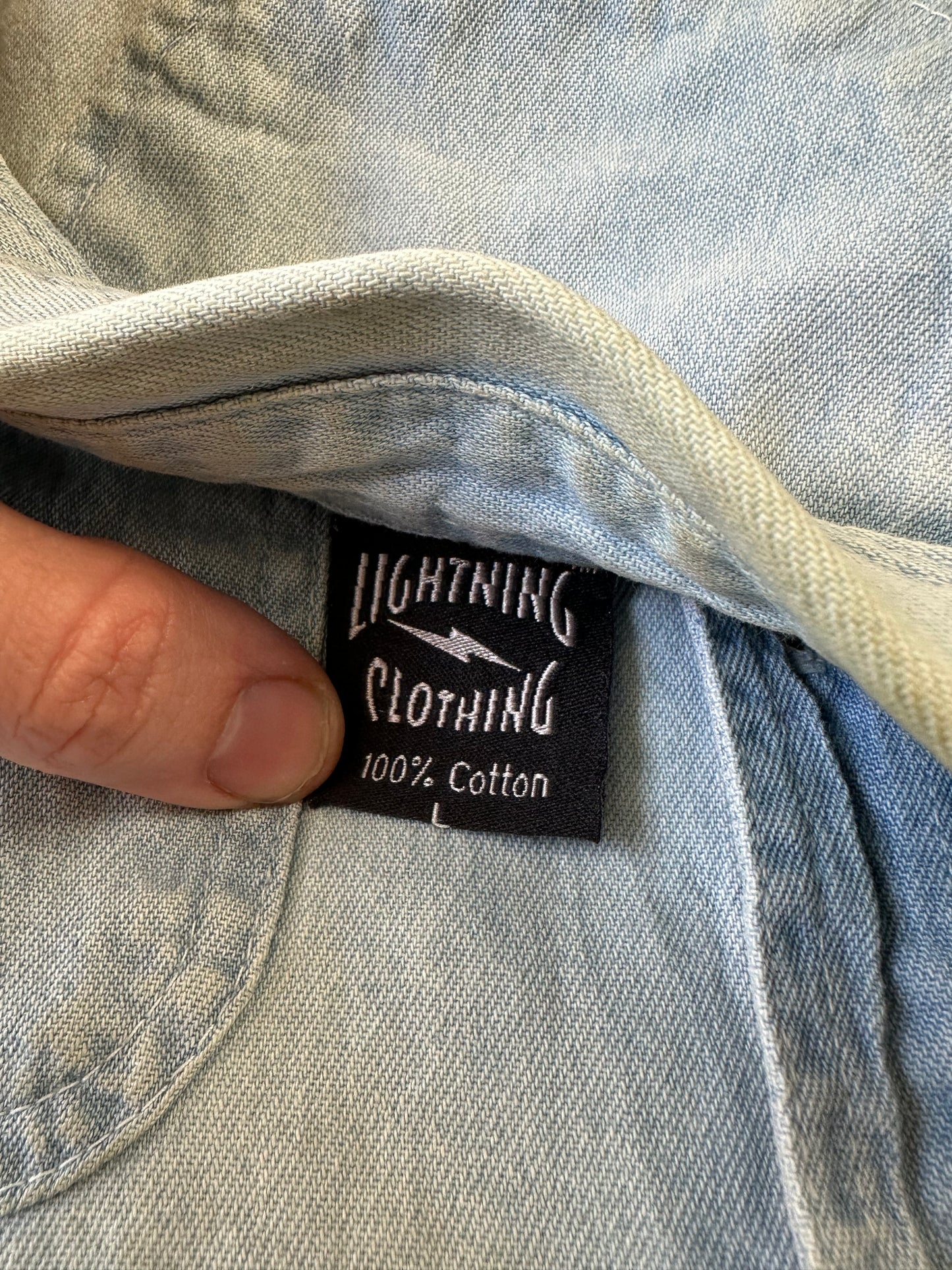 00s USA Denim Biker Vest - L